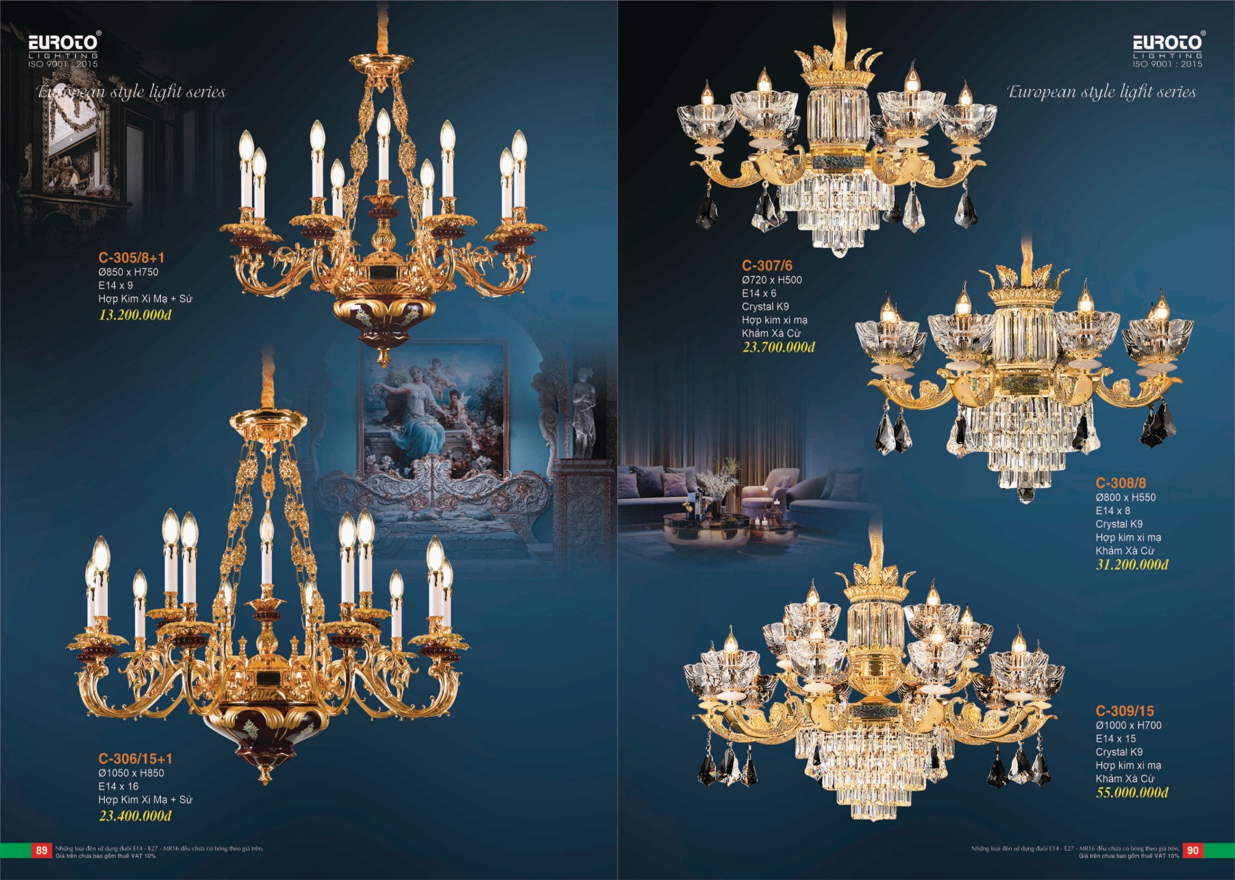 Bảng giá Đèn Trang Trí EUROTO Lighting (Catalogue 2023-2024)