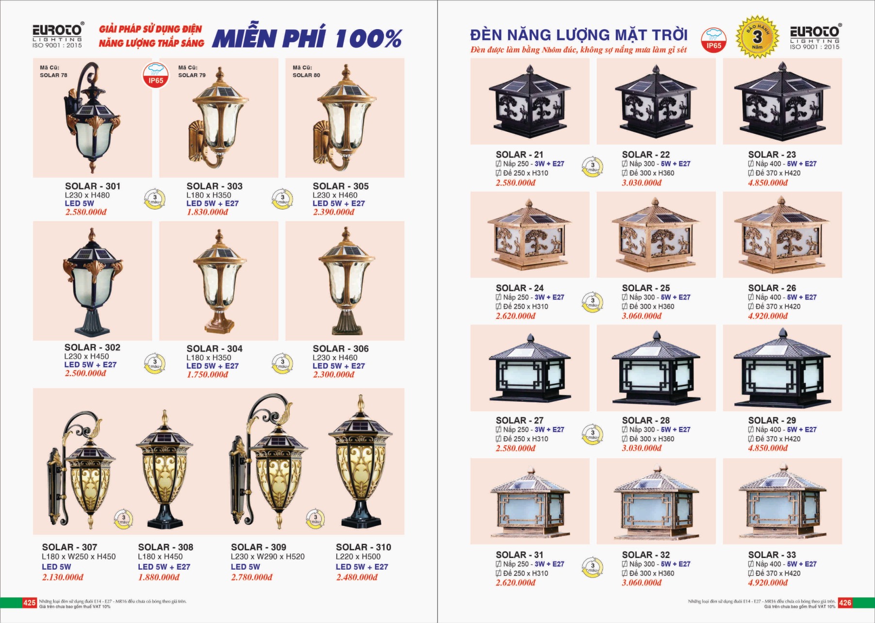 Bảng giá Đèn Trang Trí EUROTO Lighting (Catalogue 2023-2024)