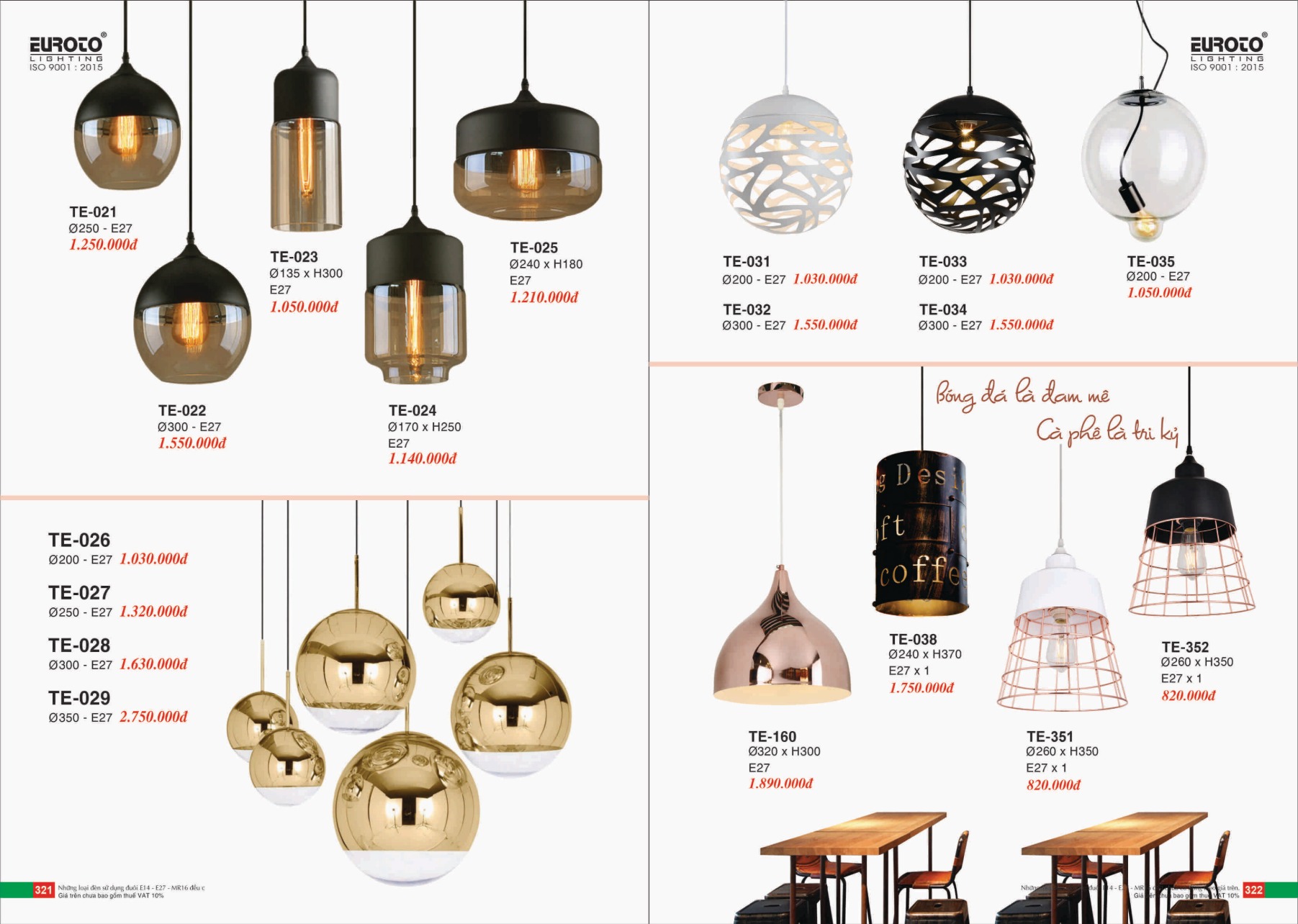 Bảng giá Đèn Trang Trí EUROTO Lighting (Catalogue 2023-2024)