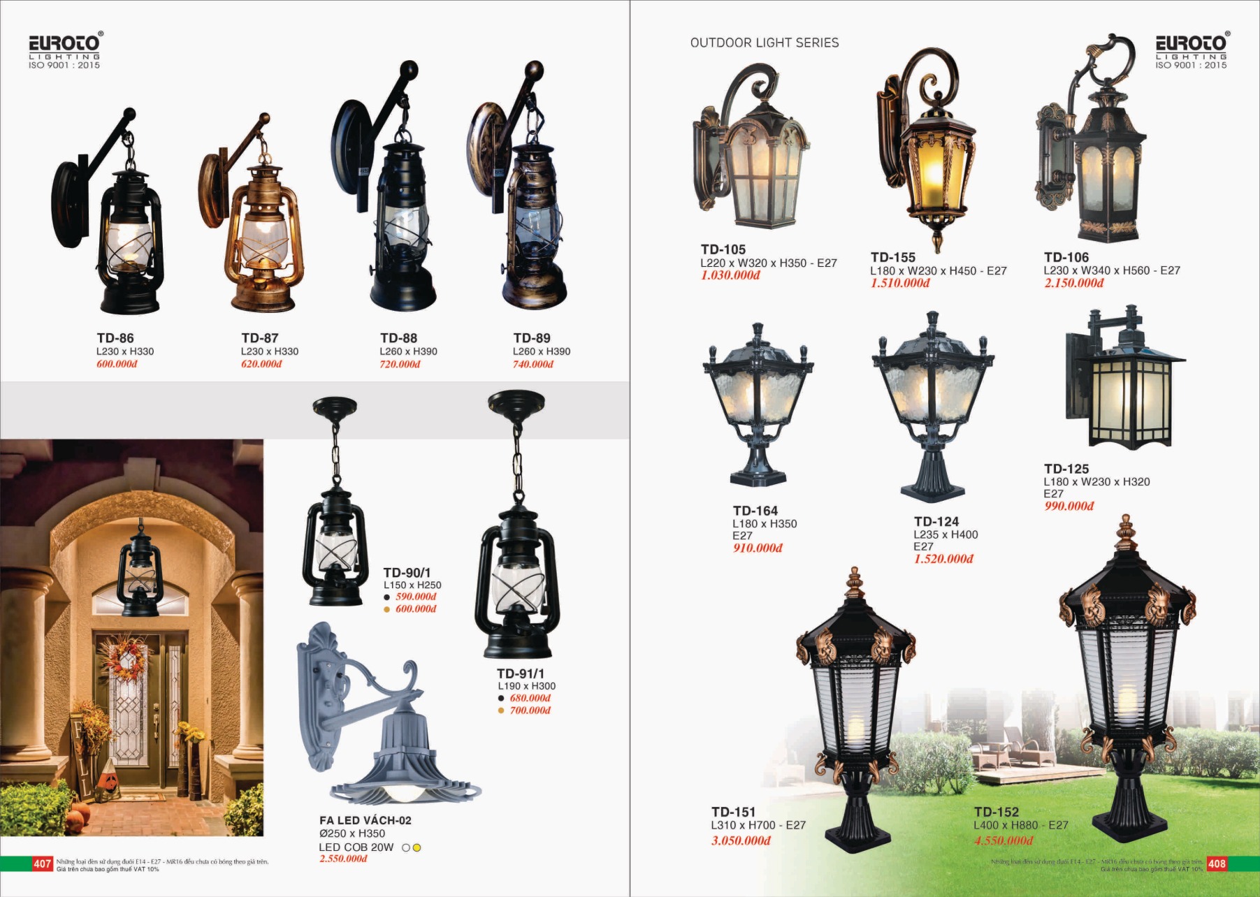 Bảng giá Đèn Trang Trí EUROTO Lighting (Catalogue 2023-2024)