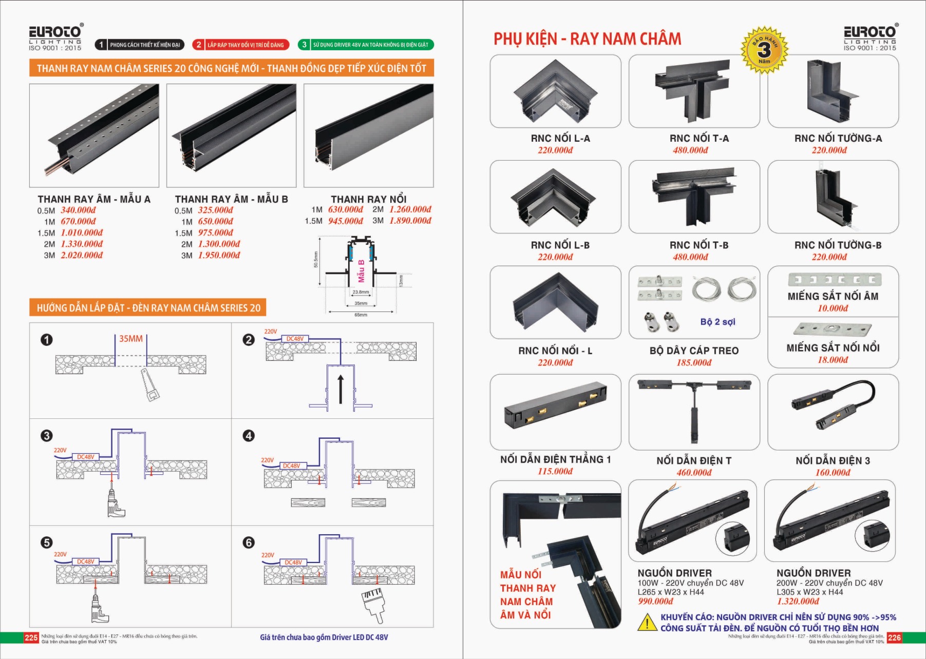 Bảng giá Đèn Trang Trí EUROTO Lighting (Catalogue 2023-2024)