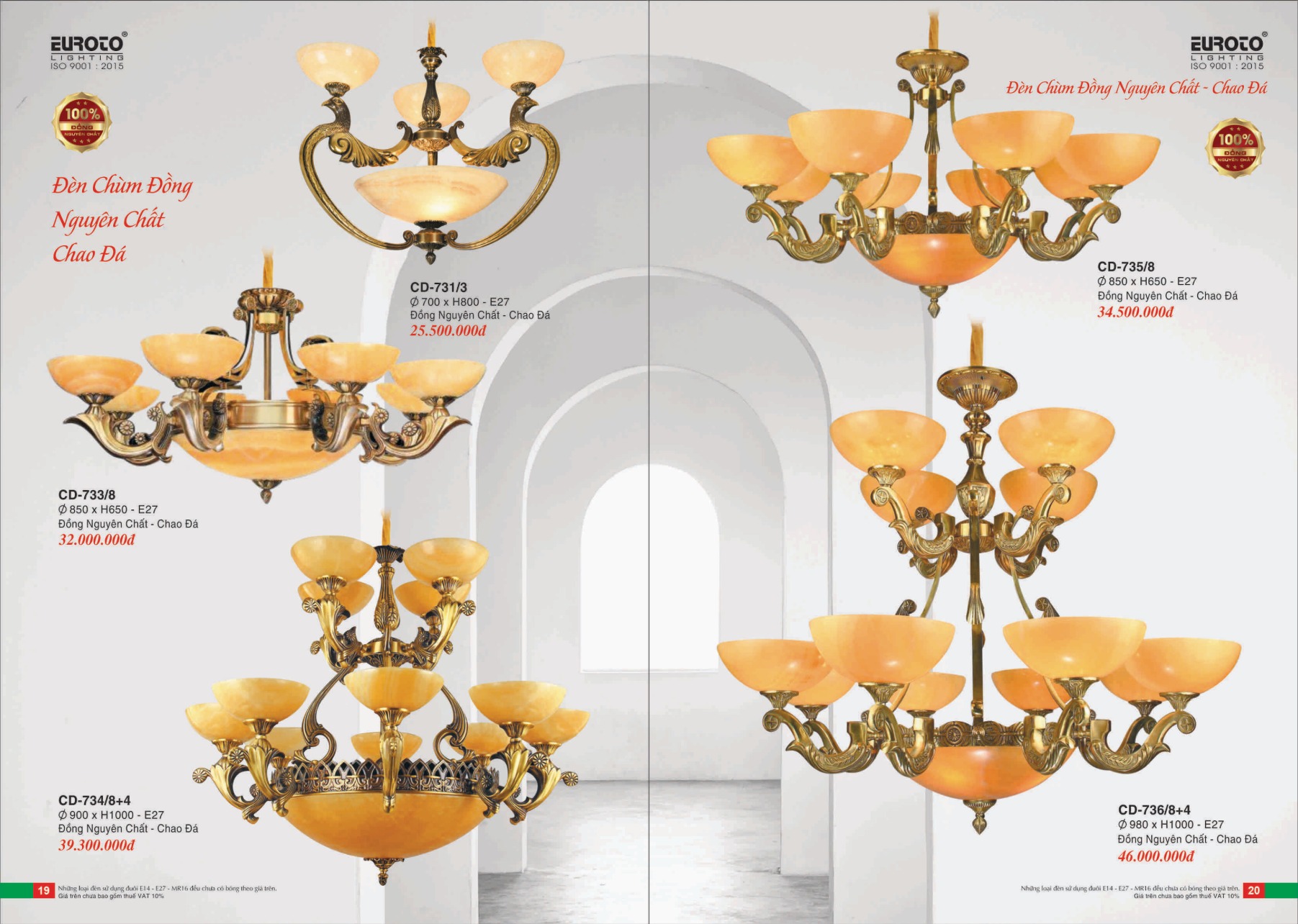 Bảng giá Đèn Trang Trí EUROTO Lighting (Catalogue 2023-2024)