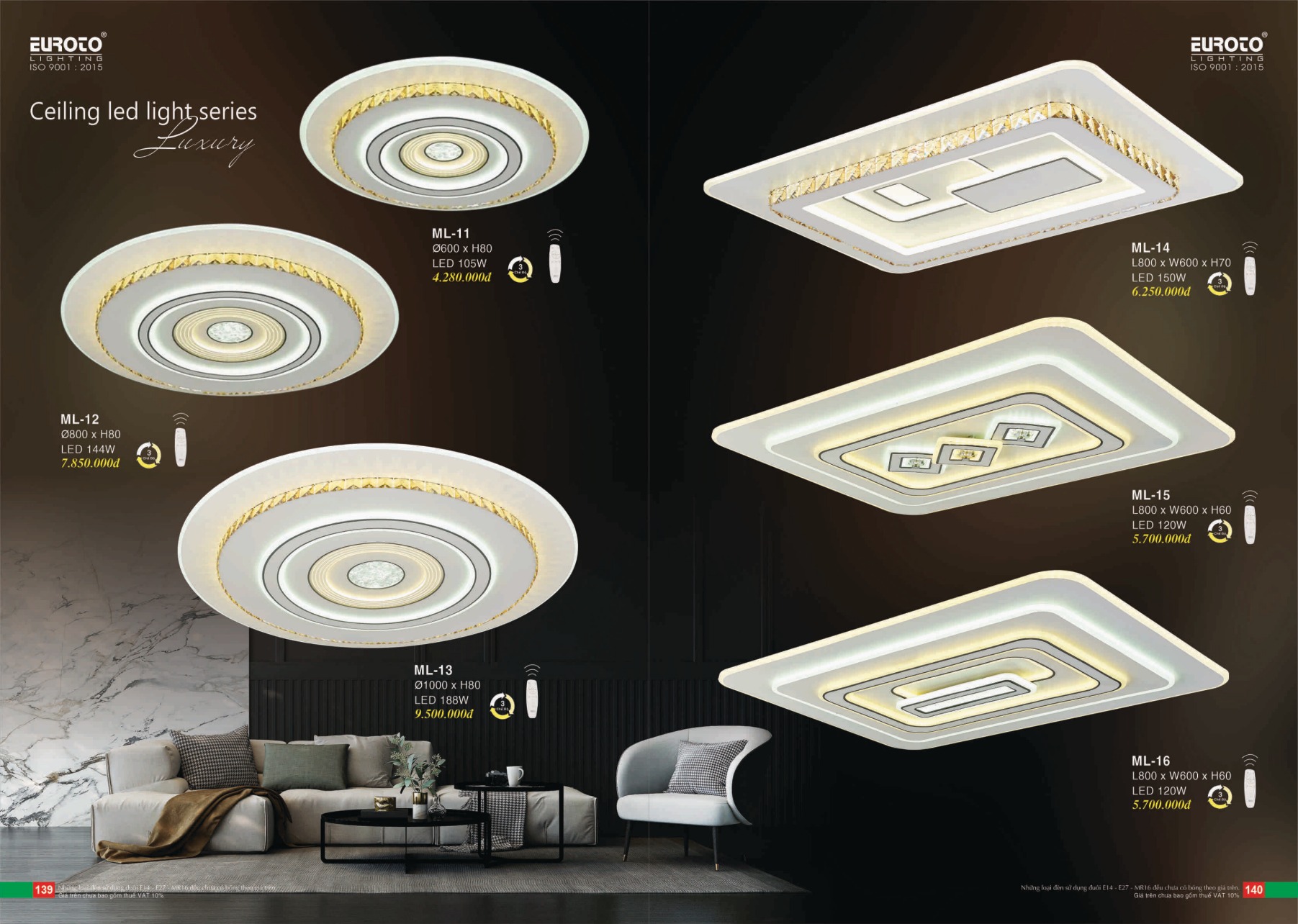 Bảng giá Đèn Trang Trí EUROTO Lighting (Catalogue 2023-2024)