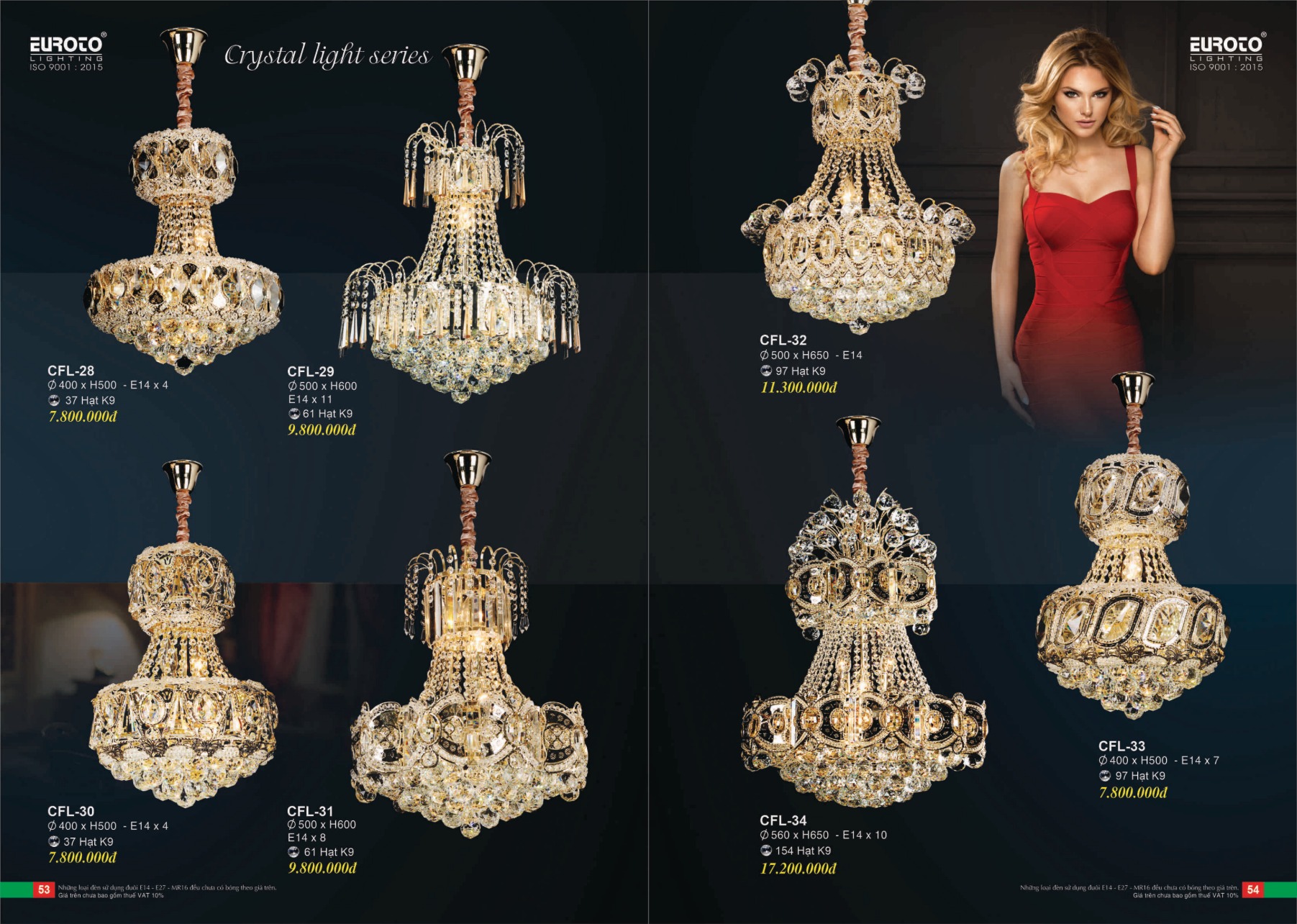 Bảng giá Đèn Trang Trí EUROTO Lighting (Catalogue 2023-2024)