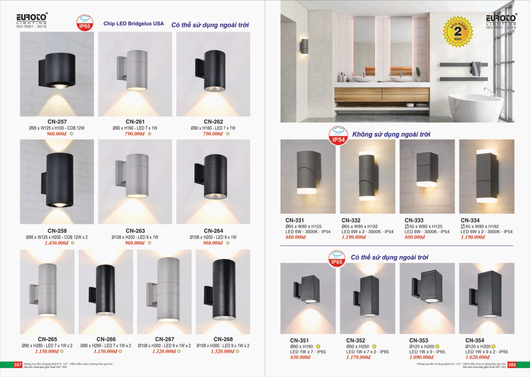 Bảng giá Đèn Trang Trí EUROTO Lighting (Catalogue 2023-2024)