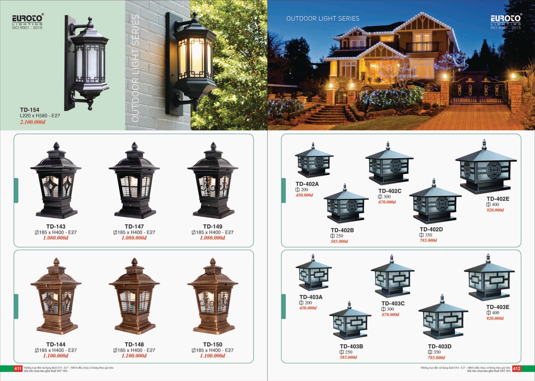 Bảng giá Đèn Trang Trí EUROTO Lighting (Catalogue 2023-2024)