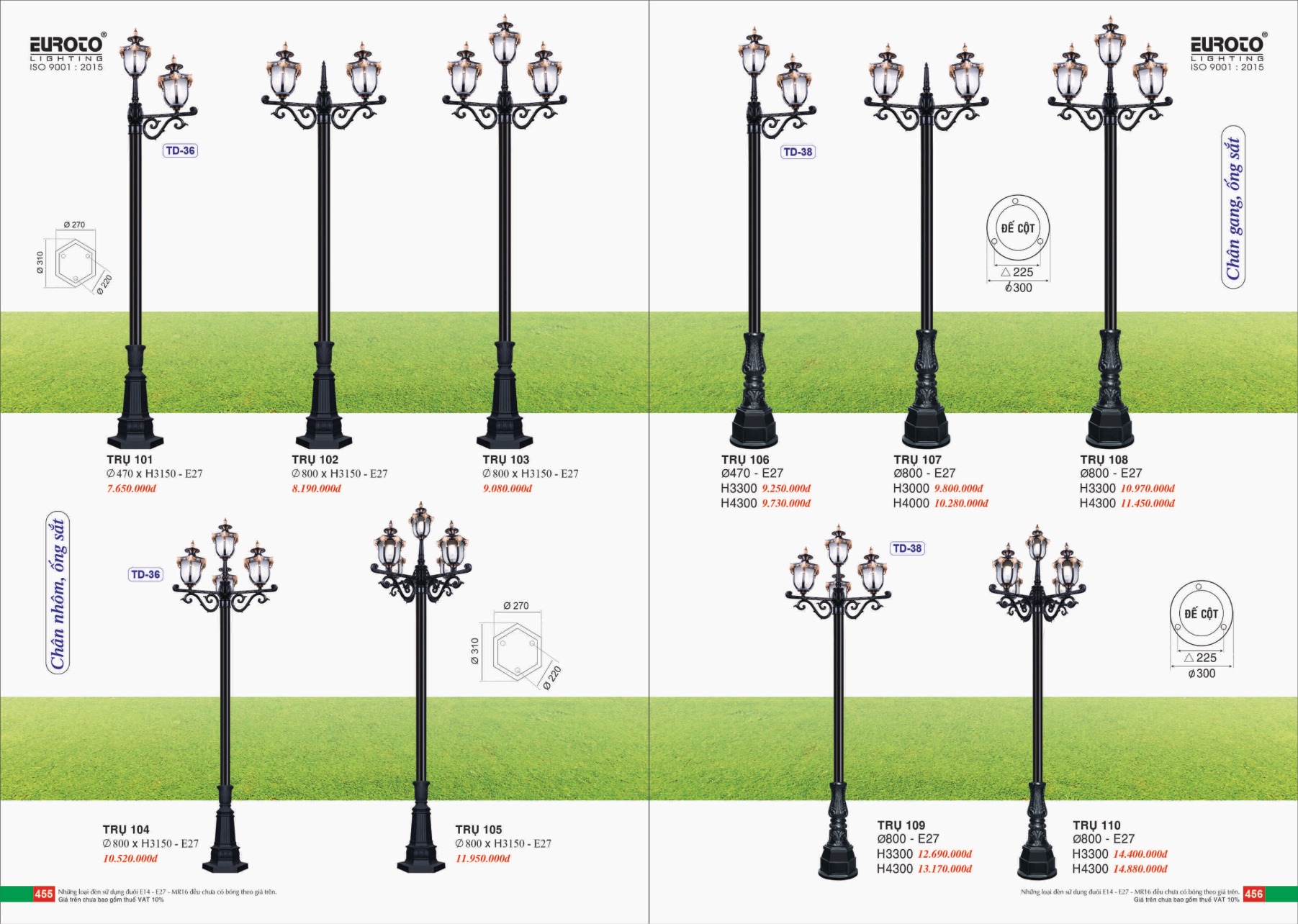 Bảng giá Đèn Trang Trí EUROTO Lighting (Catalogue 2023-2024)