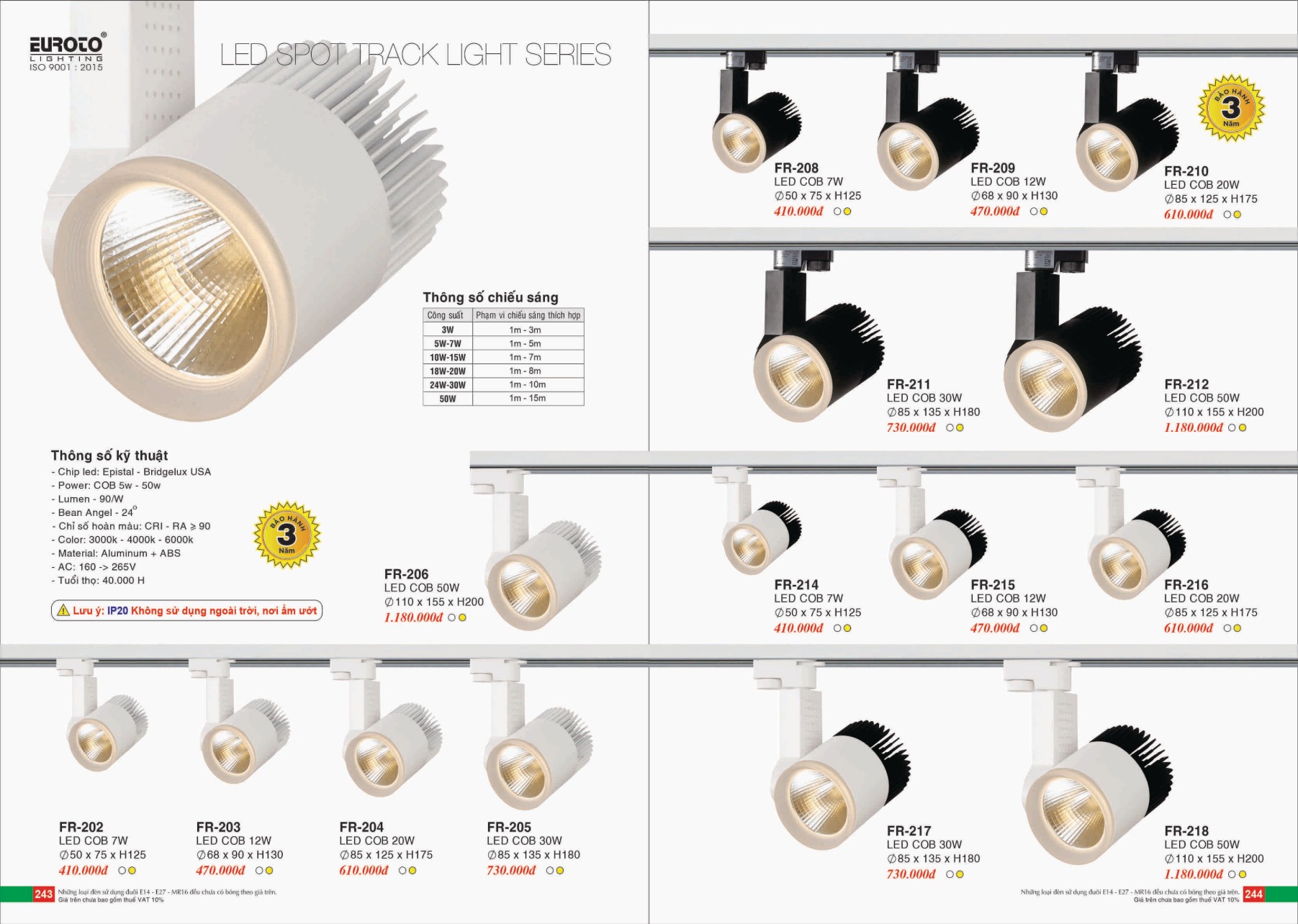 Bảng giá Đèn Trang Trí EUROTO Lighting (Catalogue 2023-2024)