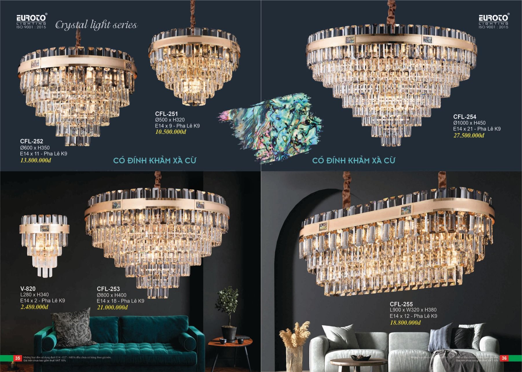 Bảng giá Đèn Trang Trí EUROTO Lighting (Catalogue 2023-2024)