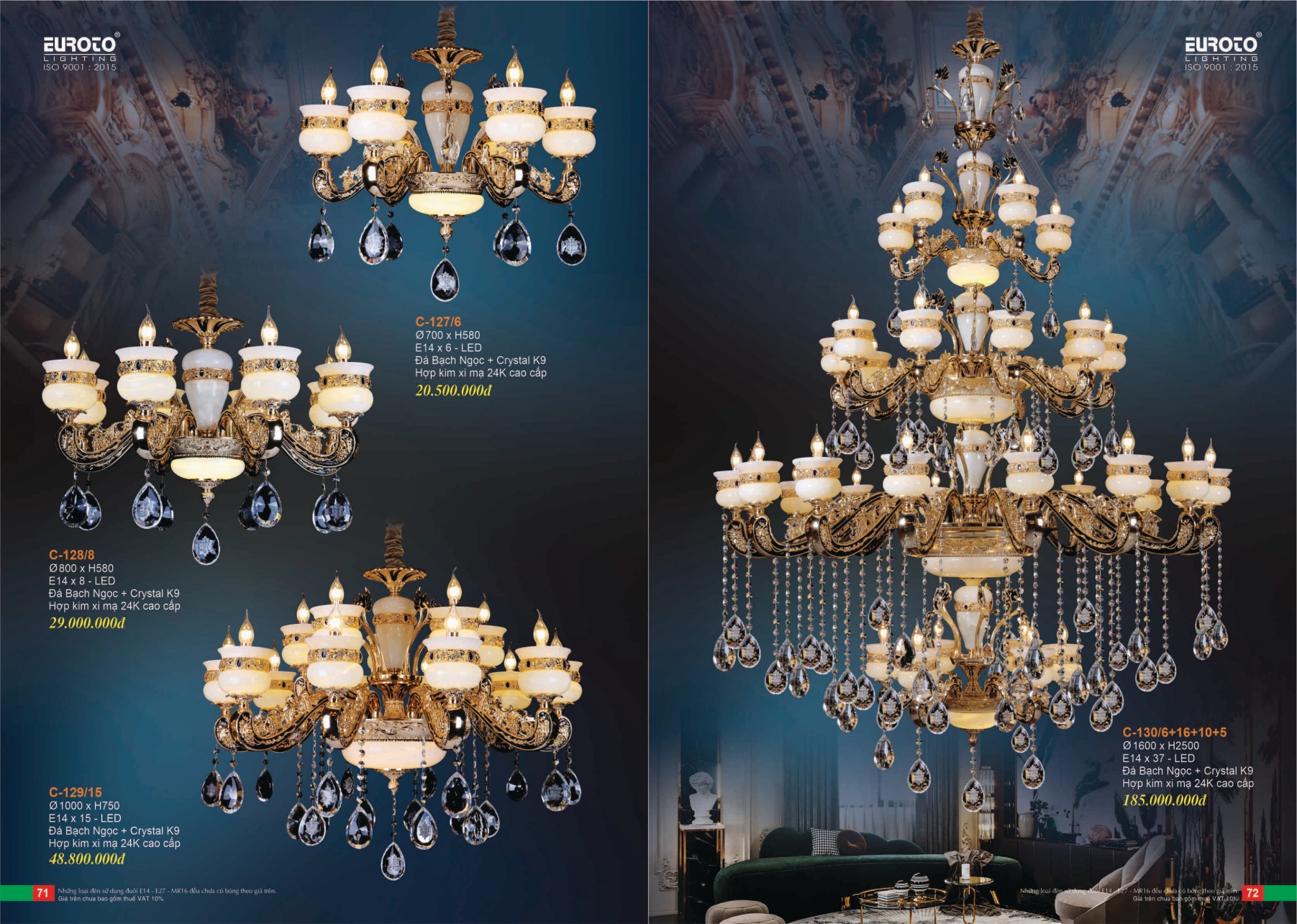 Bảng giá Đèn Trang Trí EUROTO Lighting (Catalogue 2023-2024)