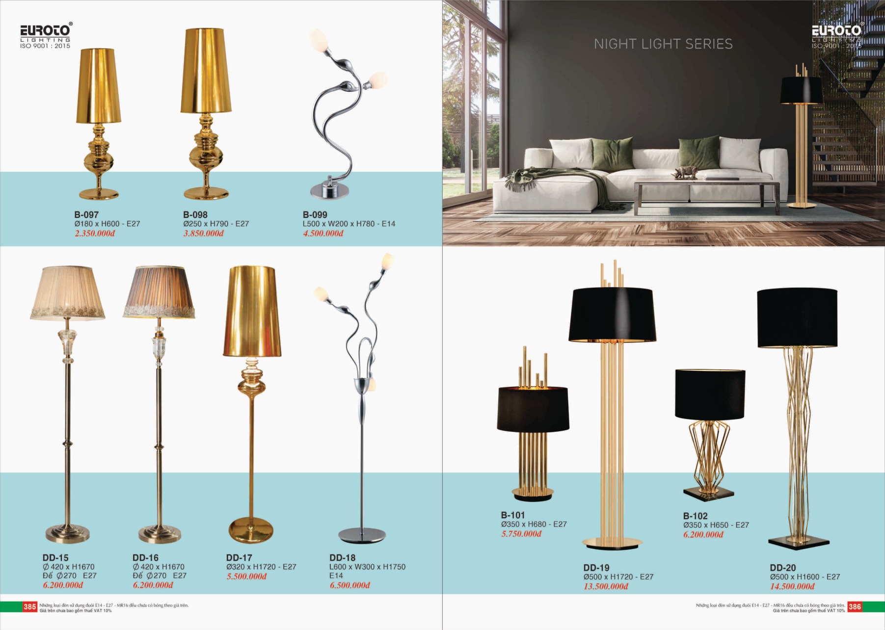 Bảng giá Đèn Trang Trí EUROTO Lighting (Catalogue 2023-2024)