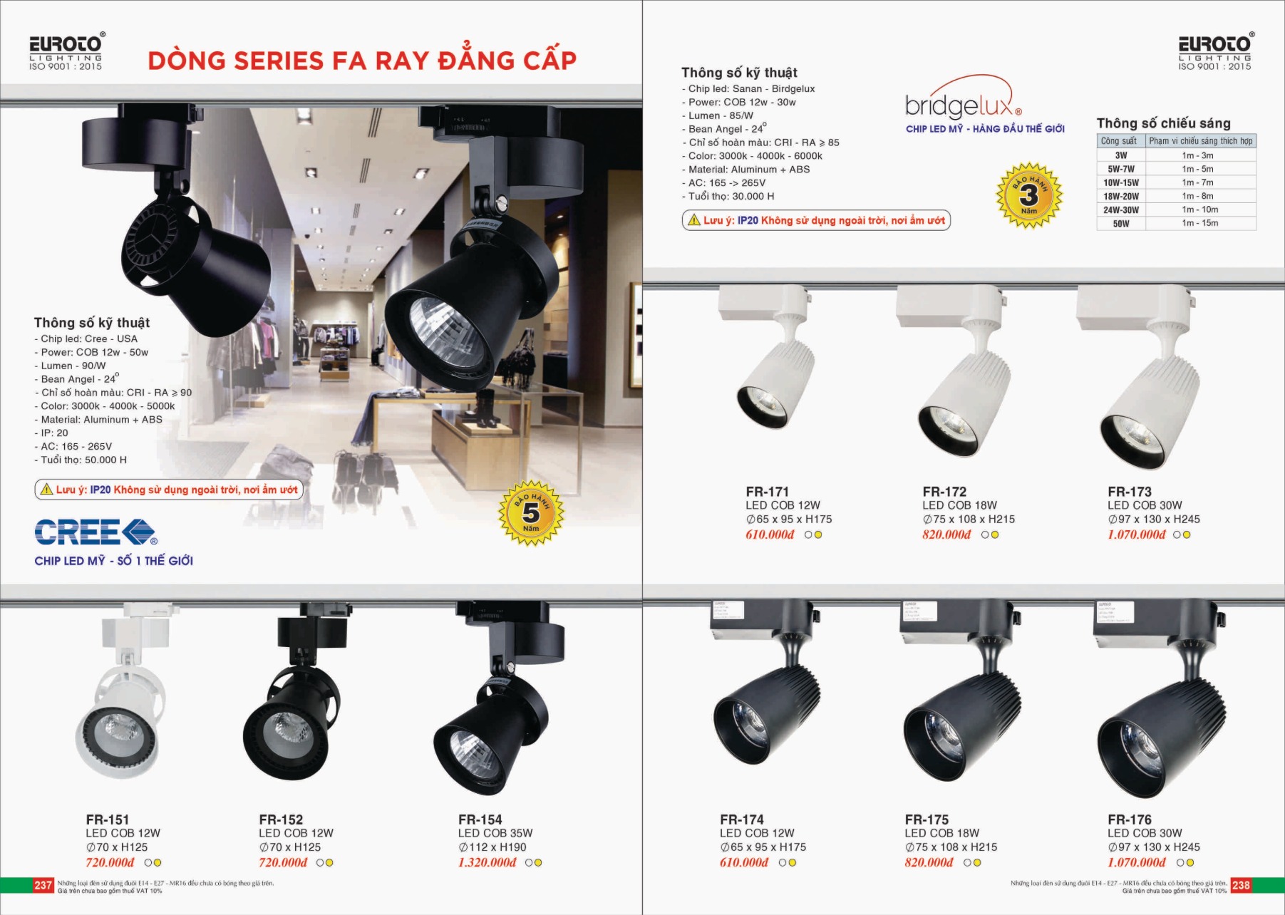 Bảng giá Đèn Trang Trí EUROTO Lighting (Catalogue 2023-2024)