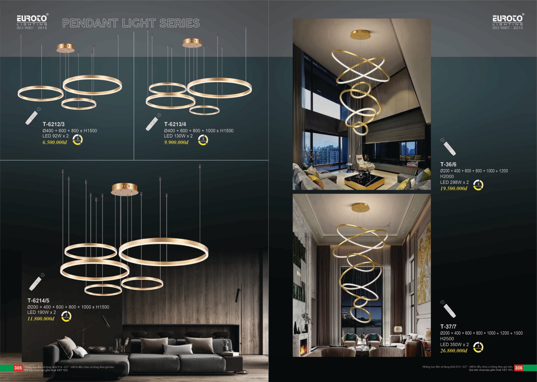 Bảng giá Đèn Trang Trí EUROTO Lighting (Catalogue 2023-2024)