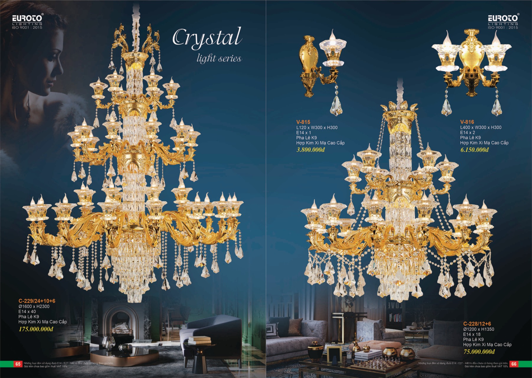 Bảng giá Đèn Trang Trí EUROTO Lighting (Catalogue 2023-2024)