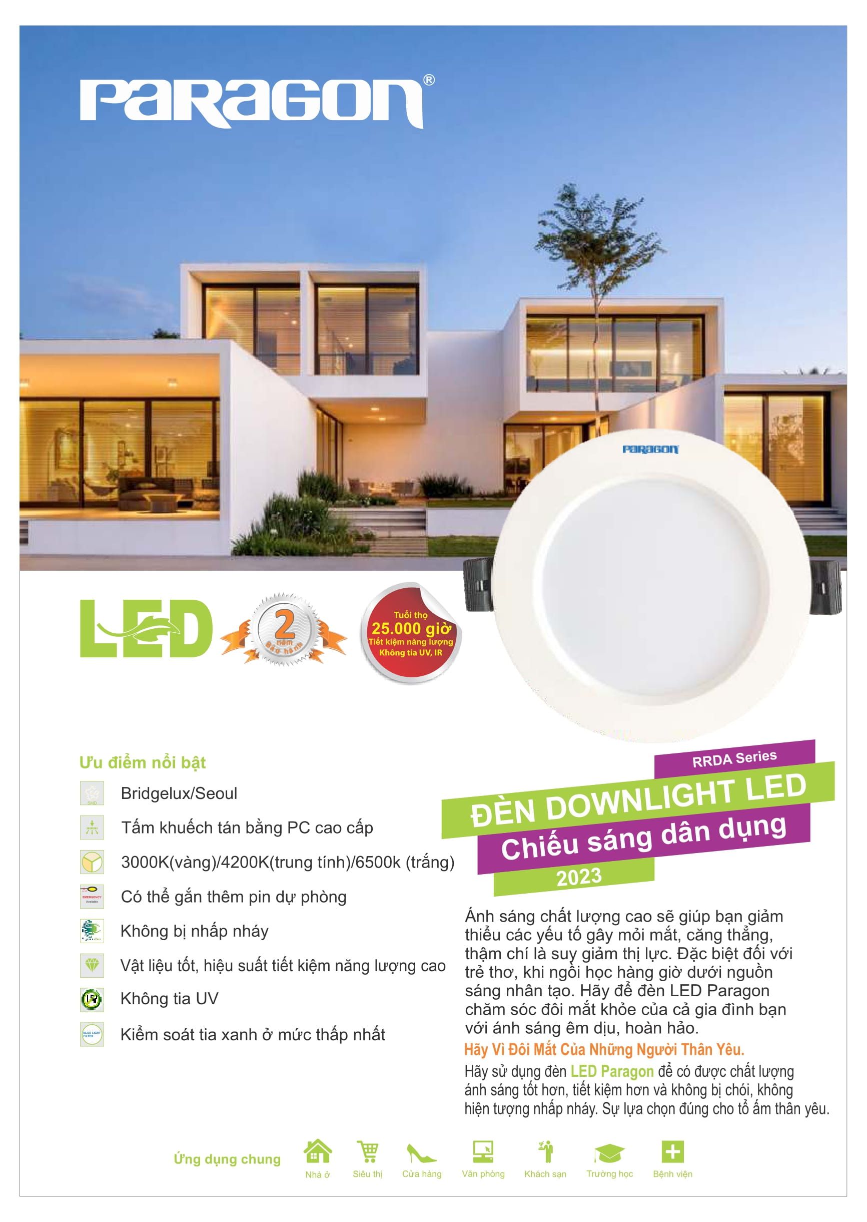 PARAGON - Catalogue Bảng giá Đèn Led Paragon 2023