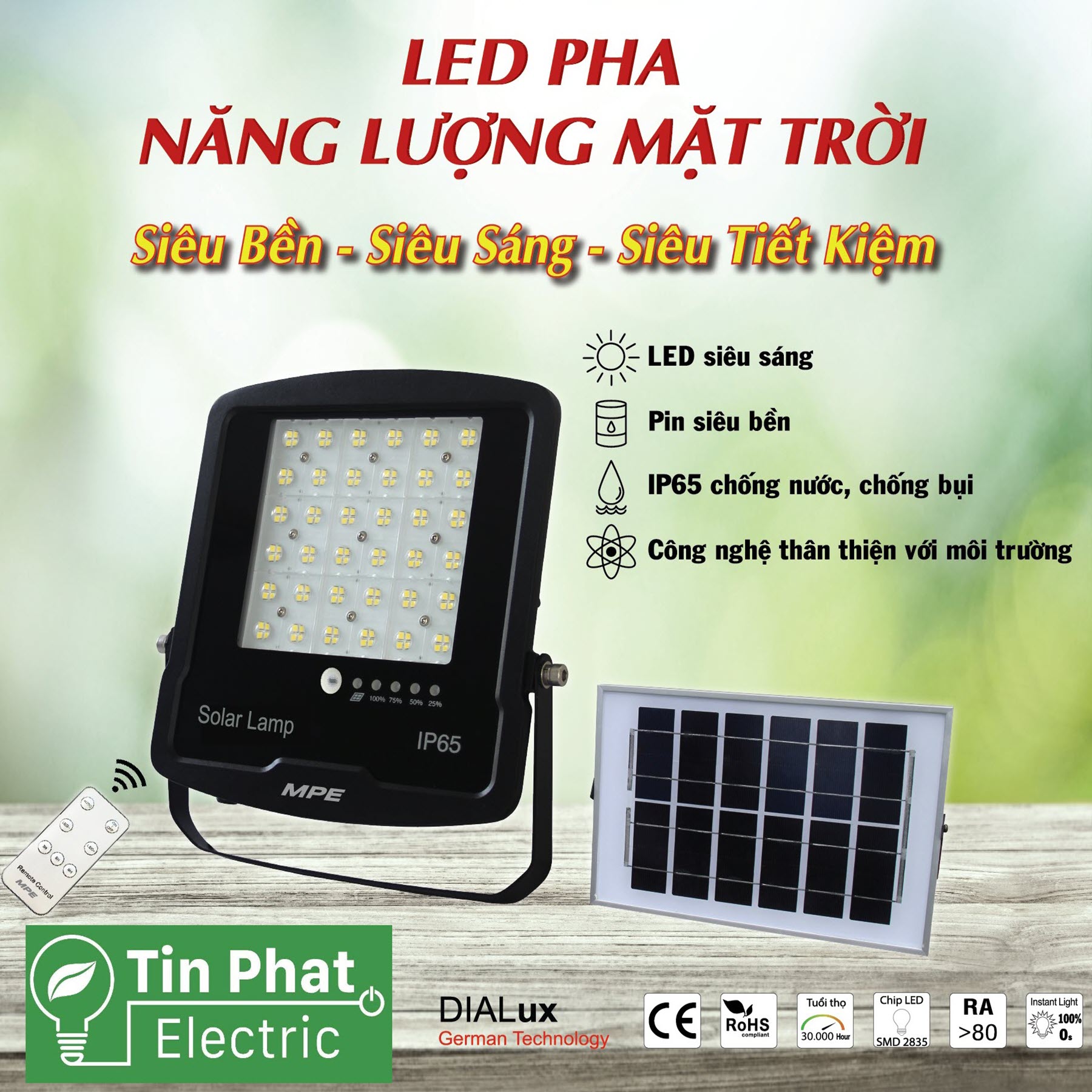 ĐÈN LED PHA NĂNG LƯỢNG MẶT TRỜI SFLD 30W (MPE)