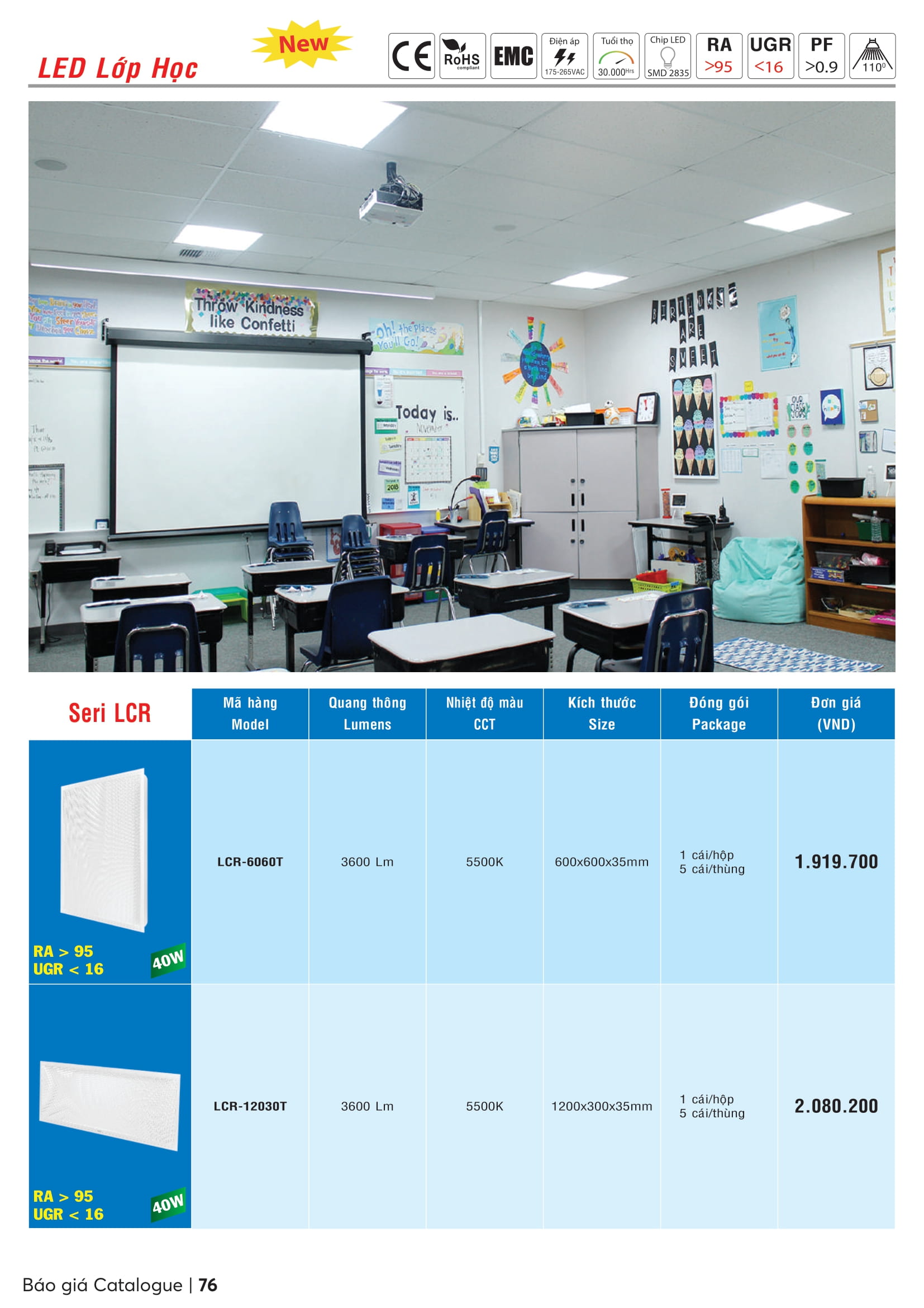 LED PANEL LỚN FPL-12060 TRẮNG, VÀNG, TRUNG TÍNH SERIES FPL (MPE)