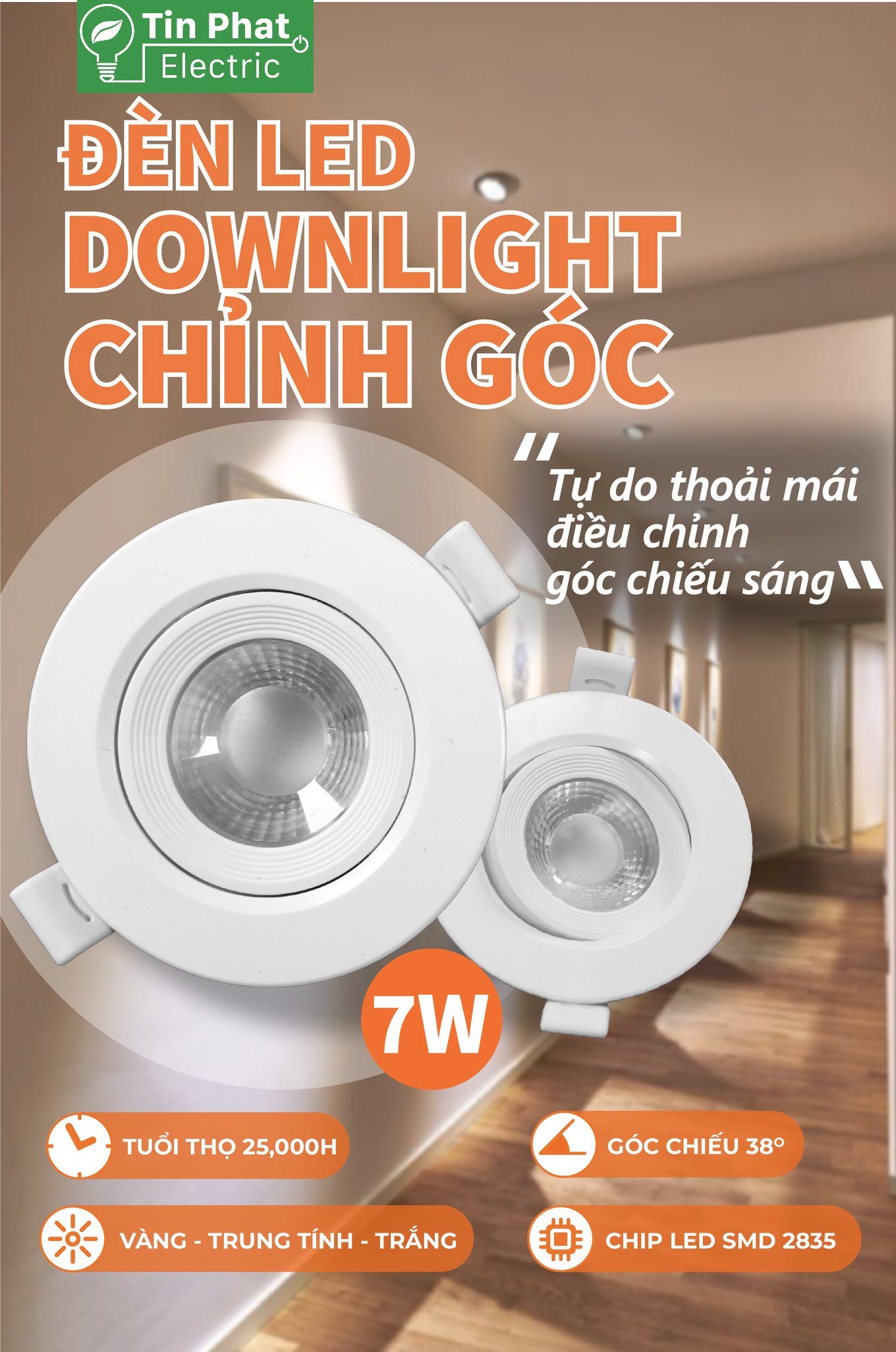 Đèn Downlight chỉnh góc Nanoco ( NADL076 )