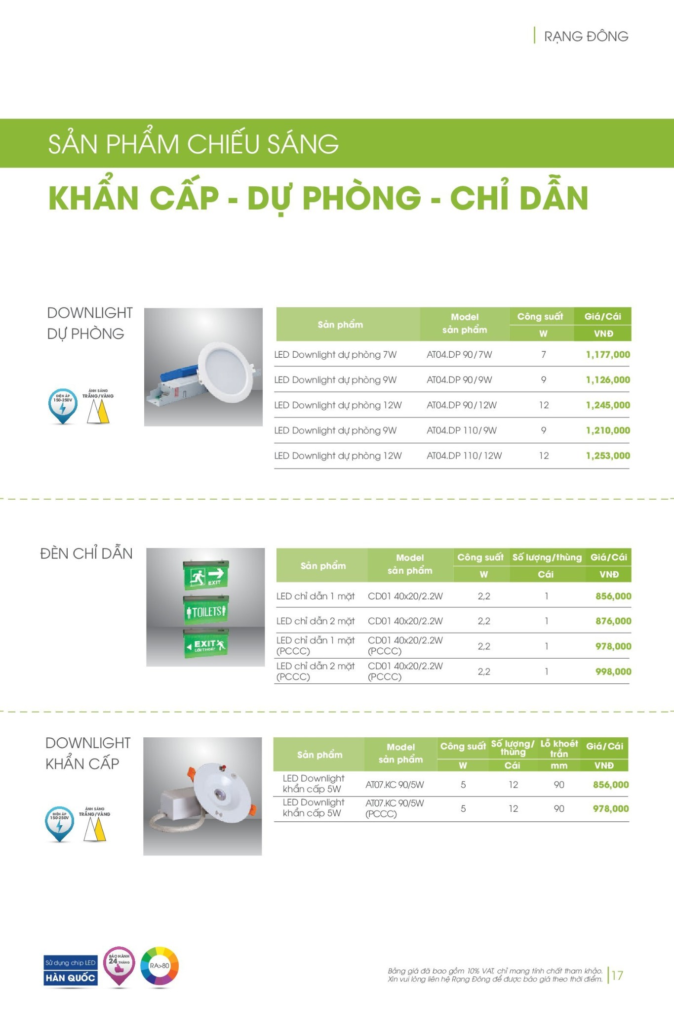 Rạng Đông Catalogue Đèn Led - Bảng giá 2023