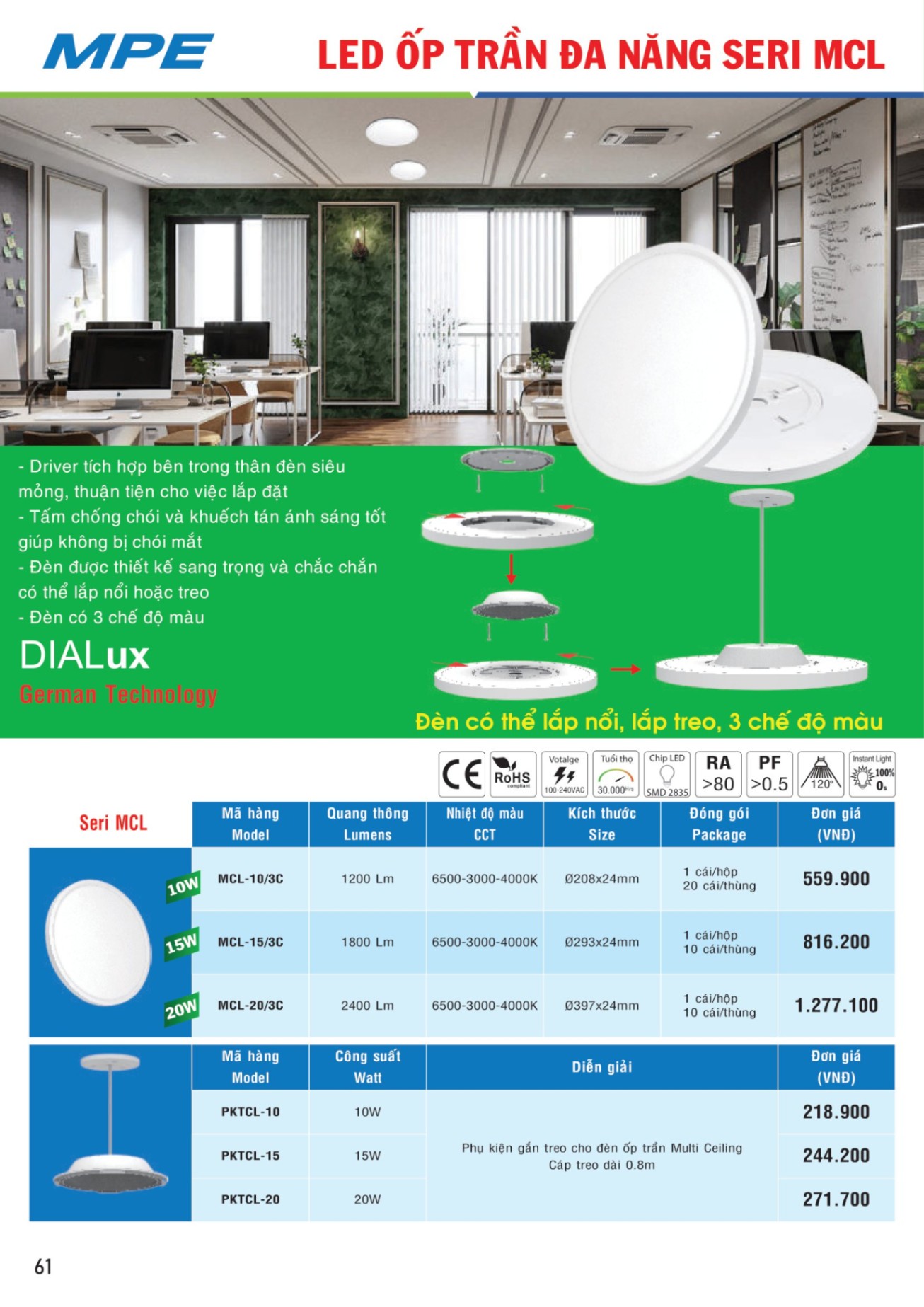 MPE Catalogue 2023 - Bảng Giá Đèn led & Thiết bị điện MPE T3.2023