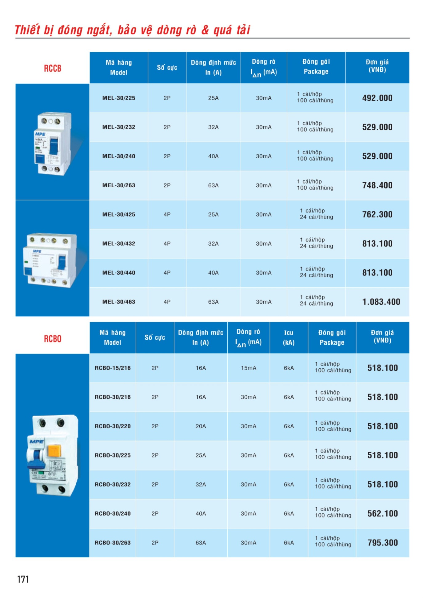 MPE Catalogue 2023 - Bảng Giá Đèn led & Thiết bị điện MPE T3.2023