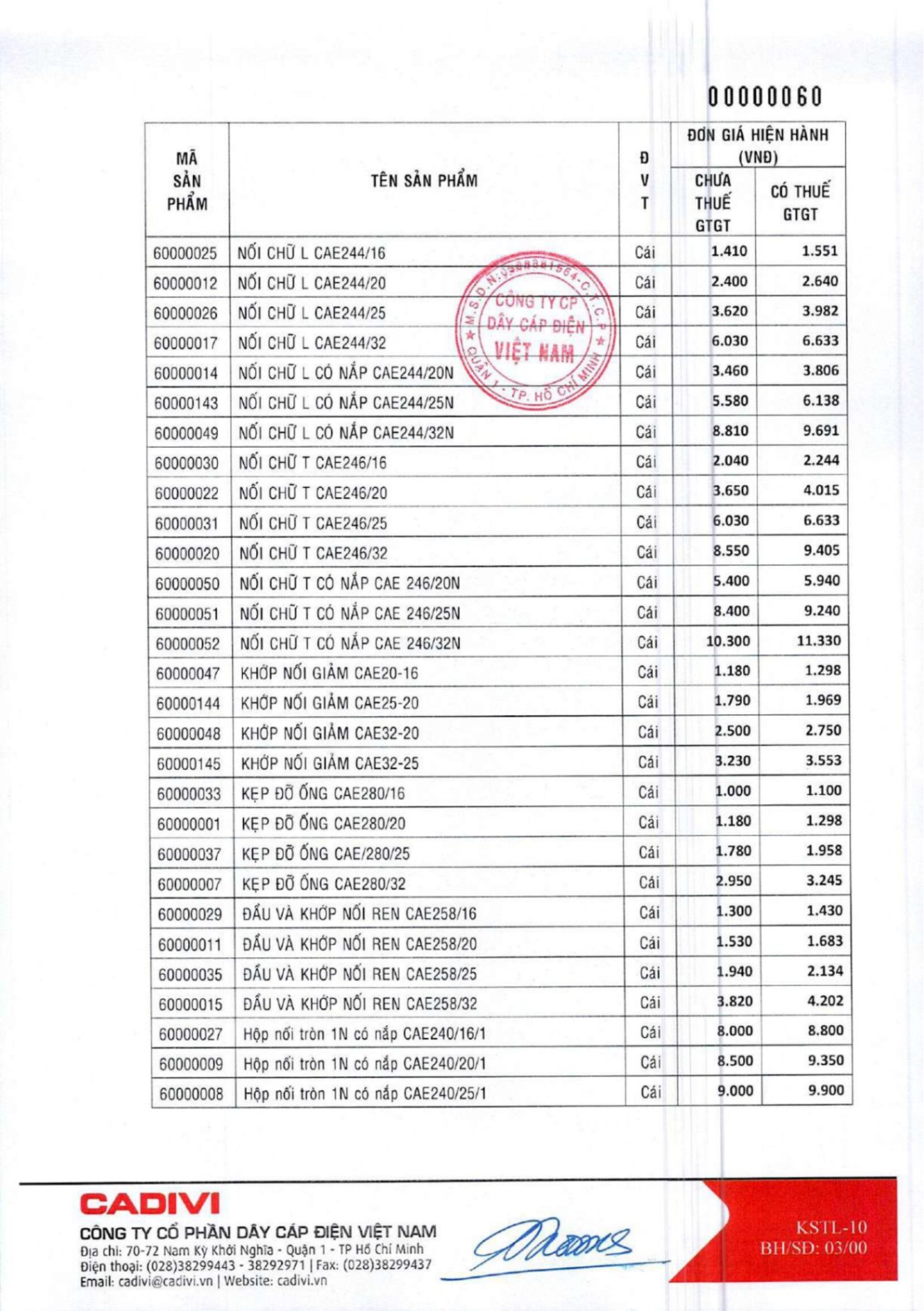 Catalogue Bảng giá Cadivi 2023 - Nhà phân phối, Đại lý Cadivi TpHCM