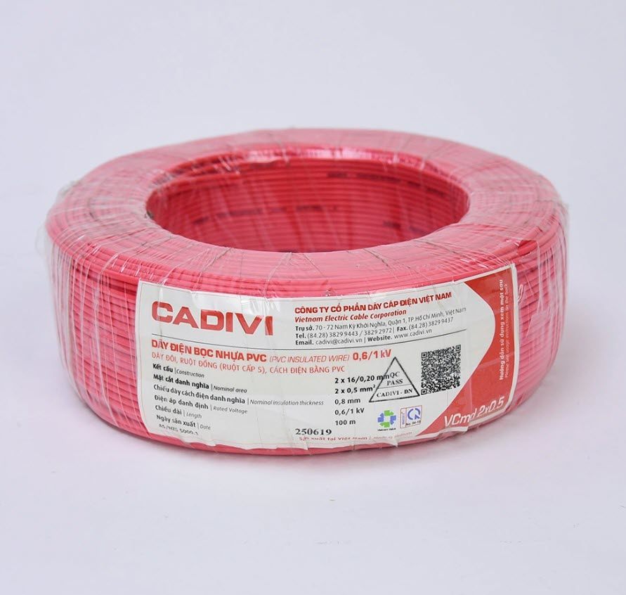 Dây điện Cadivi VCmd 2x0.5 - 0,6/1kV