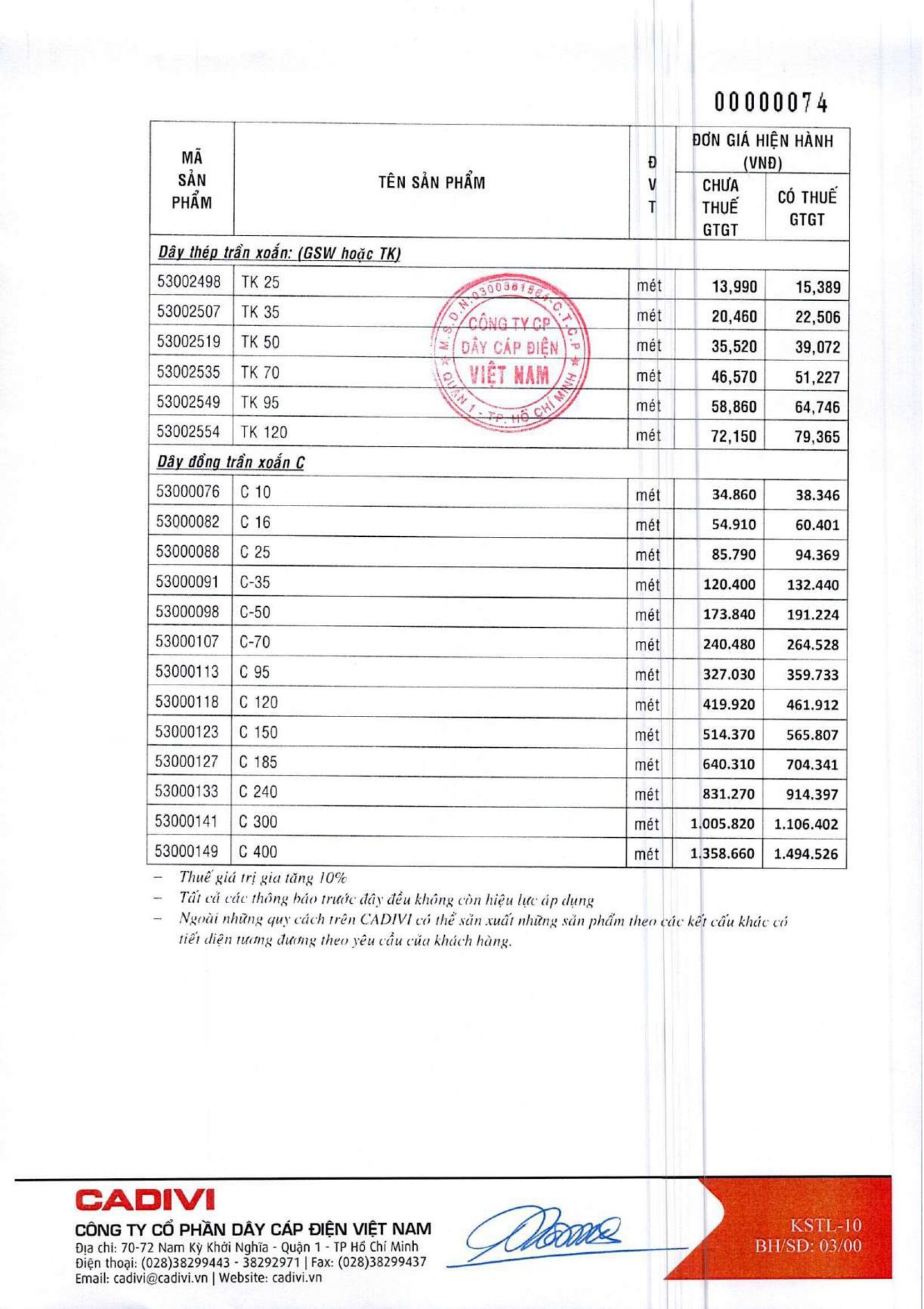 Catalogue Bảng giá Cadivi 2023 - Nhà phân phối, Đại lý Cadivi TpHCM