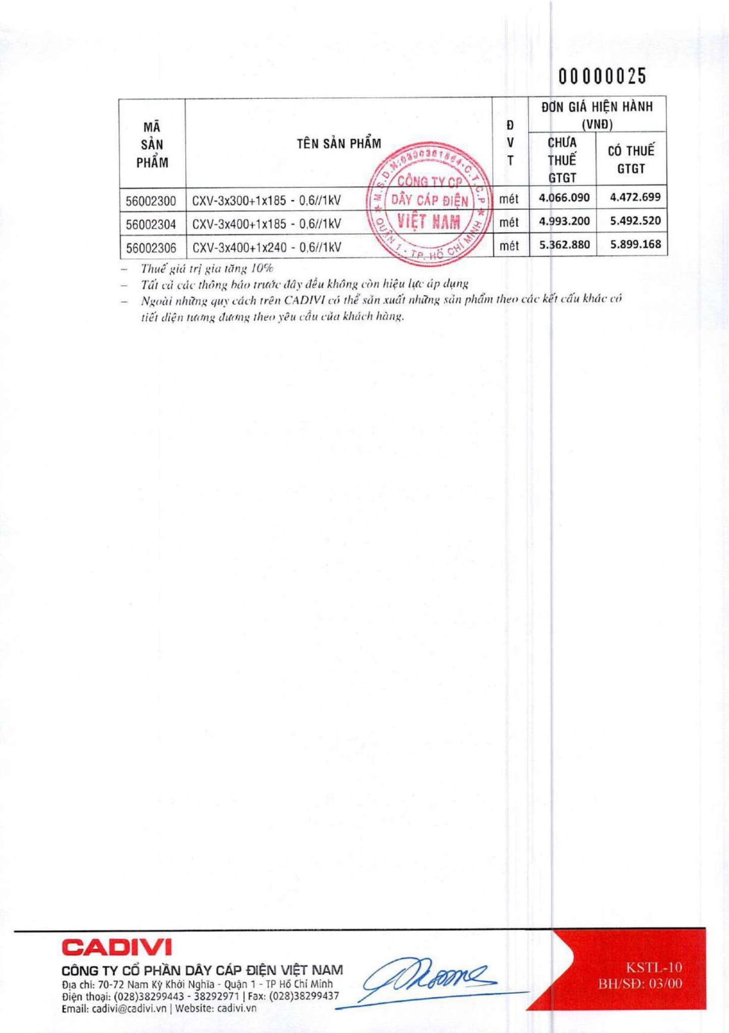 Catalogue Bảng giá Cadivi 2023 - Nhà phân phối, Đại lý Cadivi TpHCM