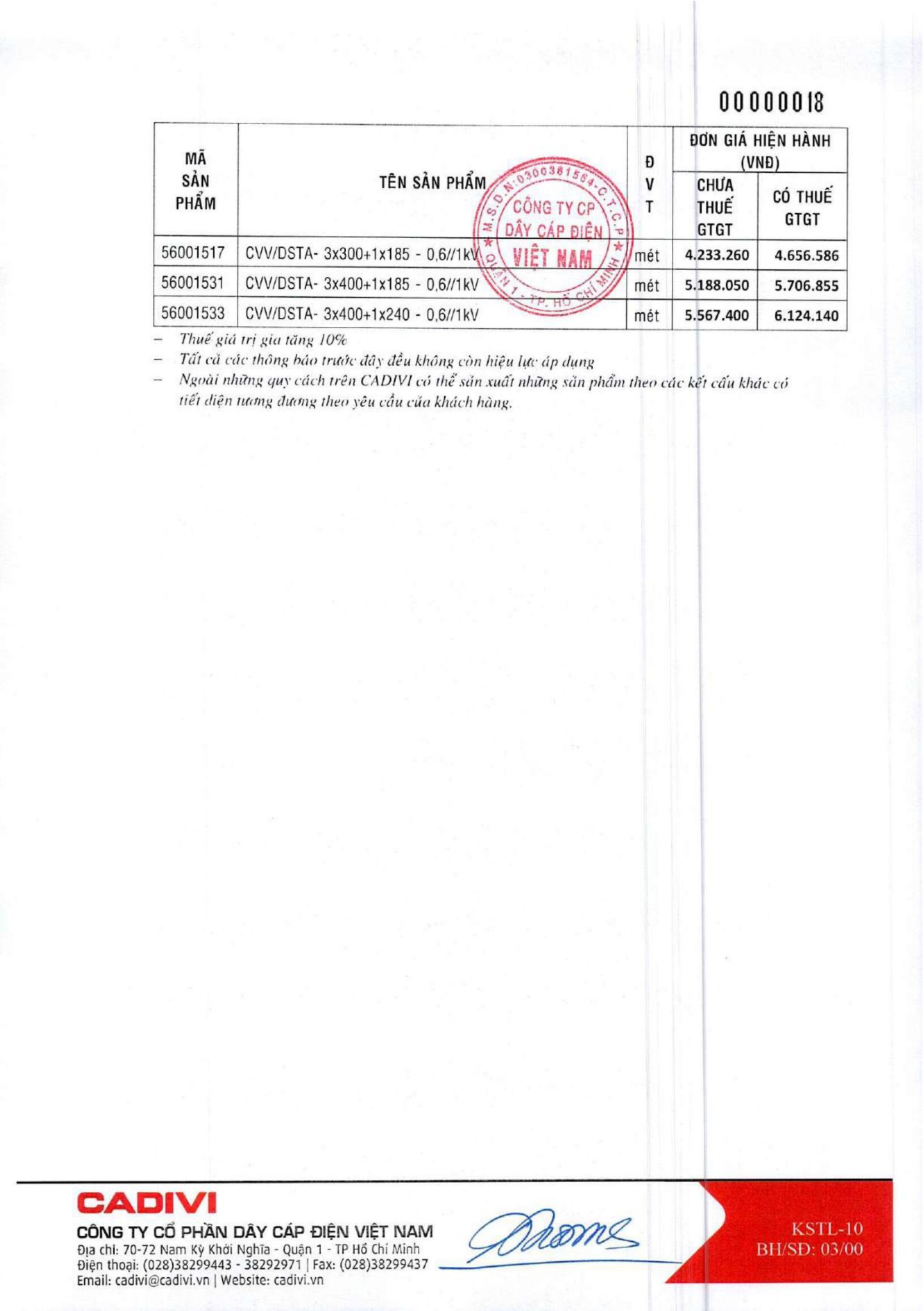 Catalogue Bảng giá Cadivi 2023 - Nhà phân phối, Đại lý Cadivi TpHCM