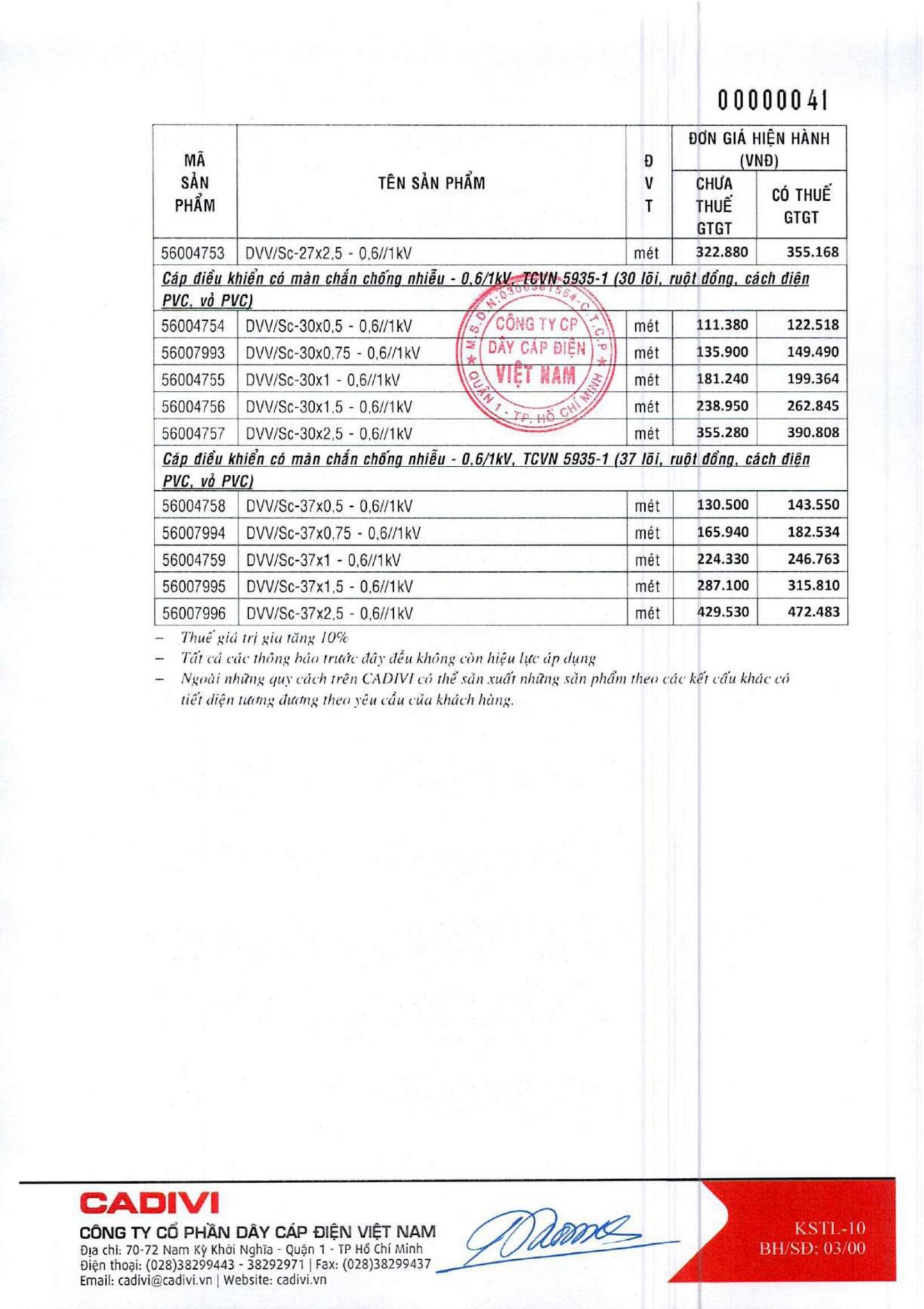 Catalogue Bảng giá Cadivi 2023 - Nhà phân phối, Đại lý Cadivi TpHCM