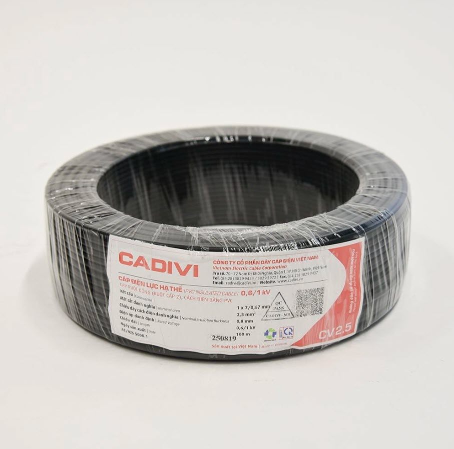 Dây điện Cadivi CV 2.5 - 0,6/1kV