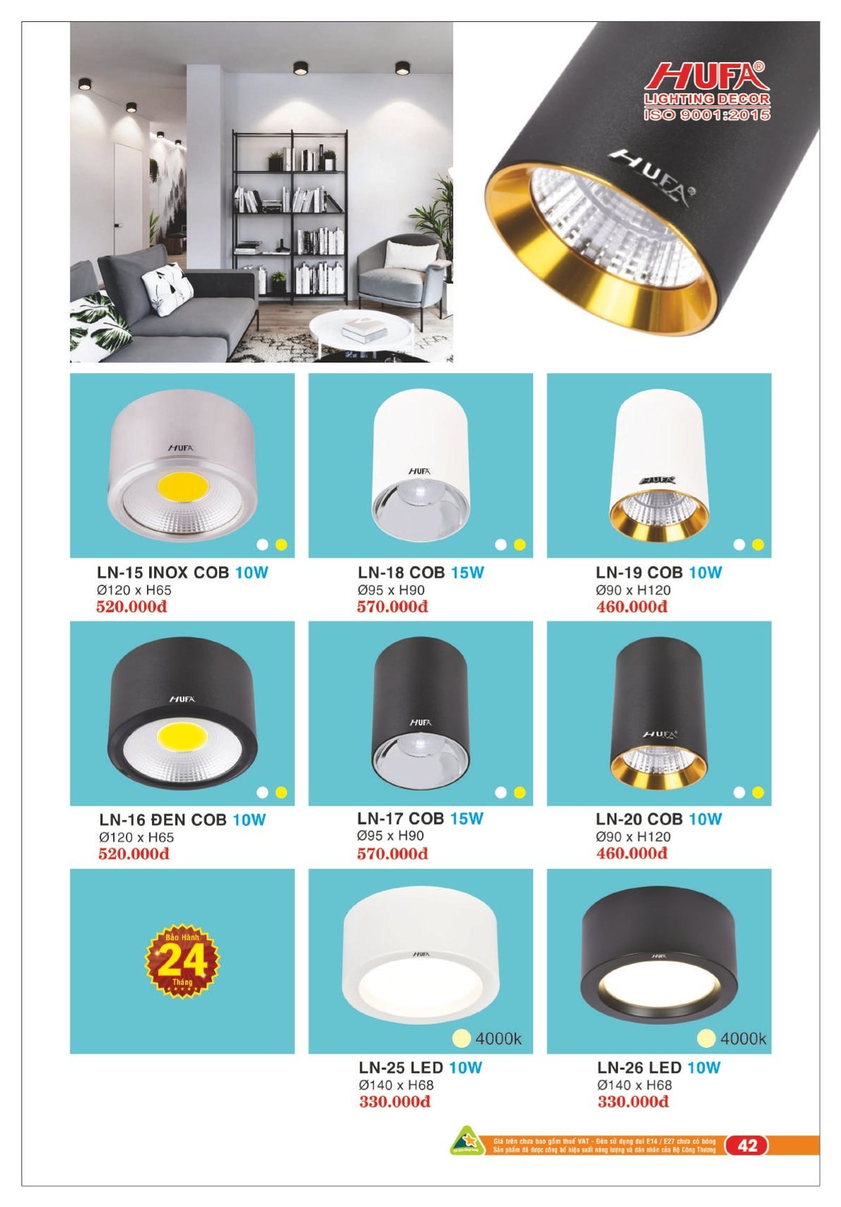 Bảng giá Đèn Led HUFA (Catalogue 2023-2024)