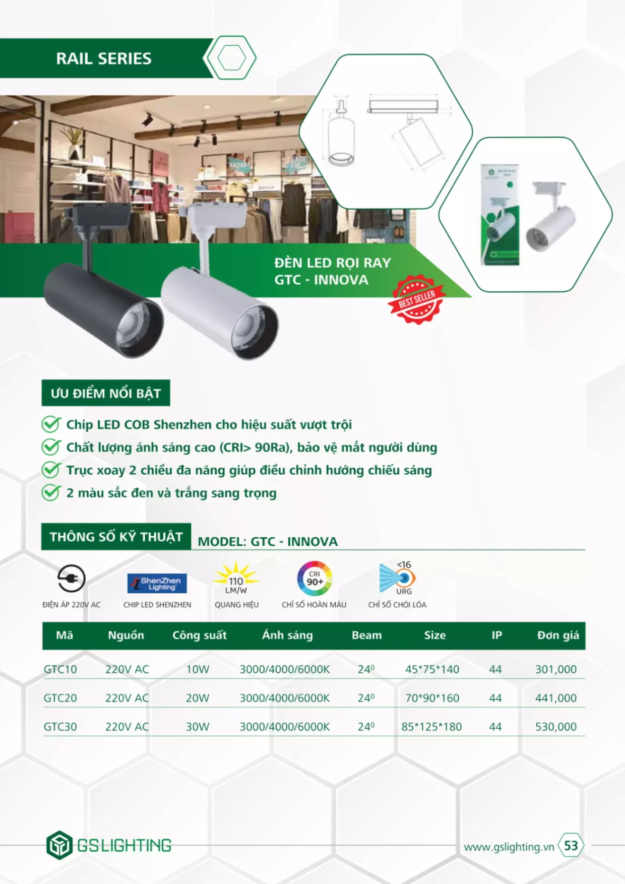 Bảng giá Đèn Led GSLighting (Catalogue 2023)