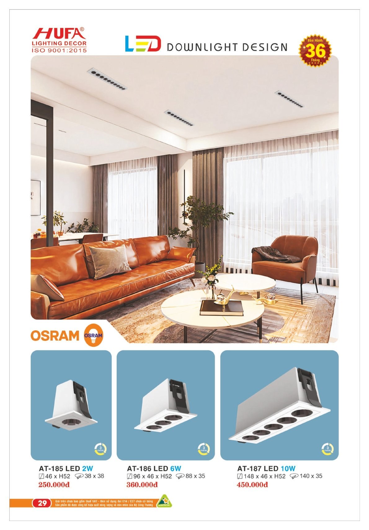 Bảng giá Đèn Led HUFA (Catalogue 2023-2024)