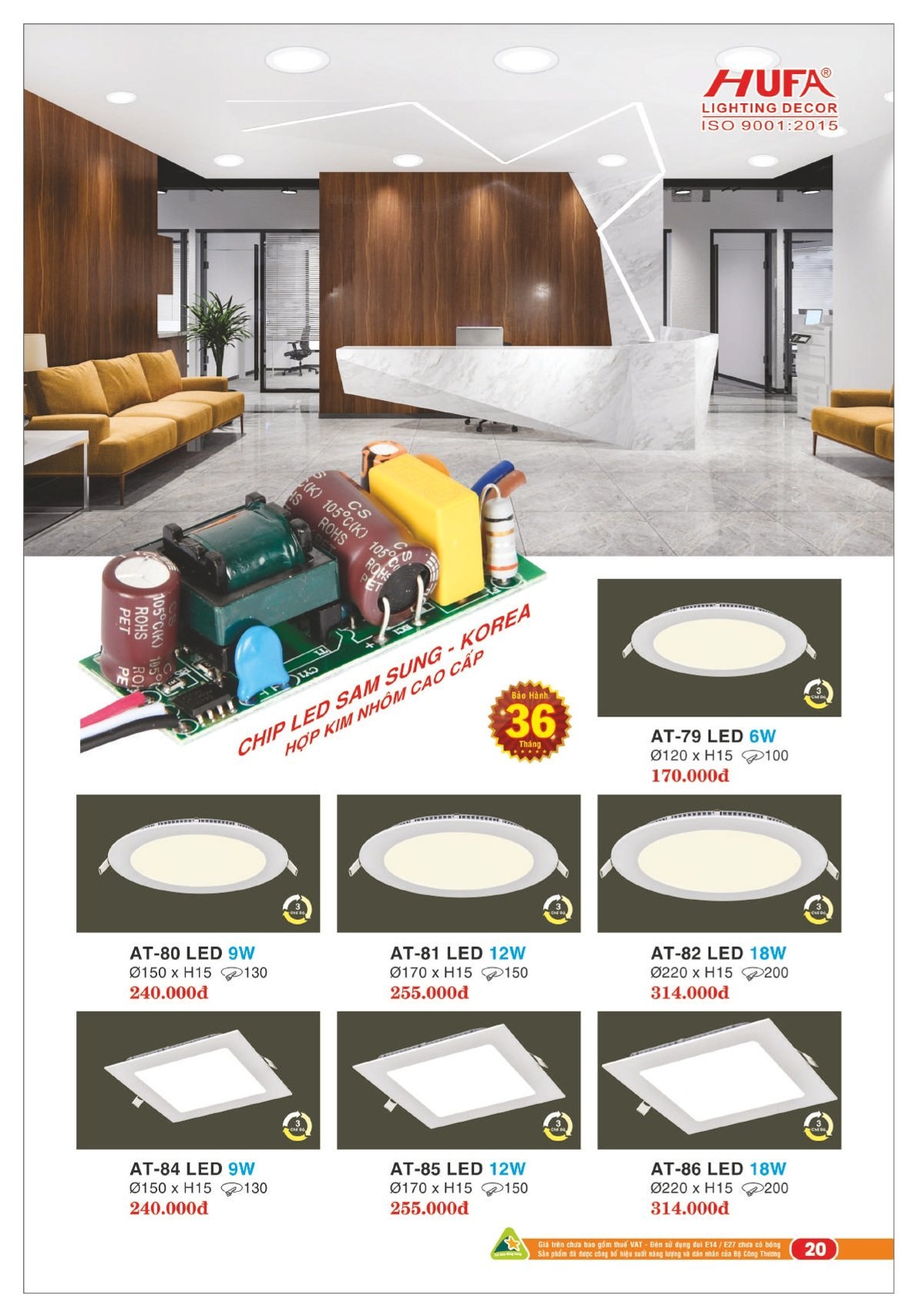 Bảng giá Đèn Led HUFA (Catalogue 2023-2024)