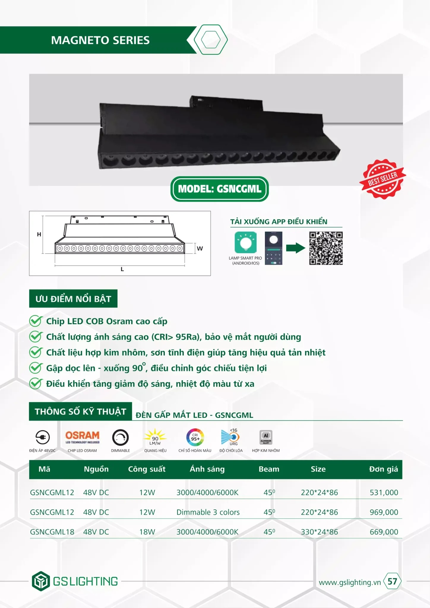 Bảng giá Đèn Led GSLighting (Catalogue 2023)