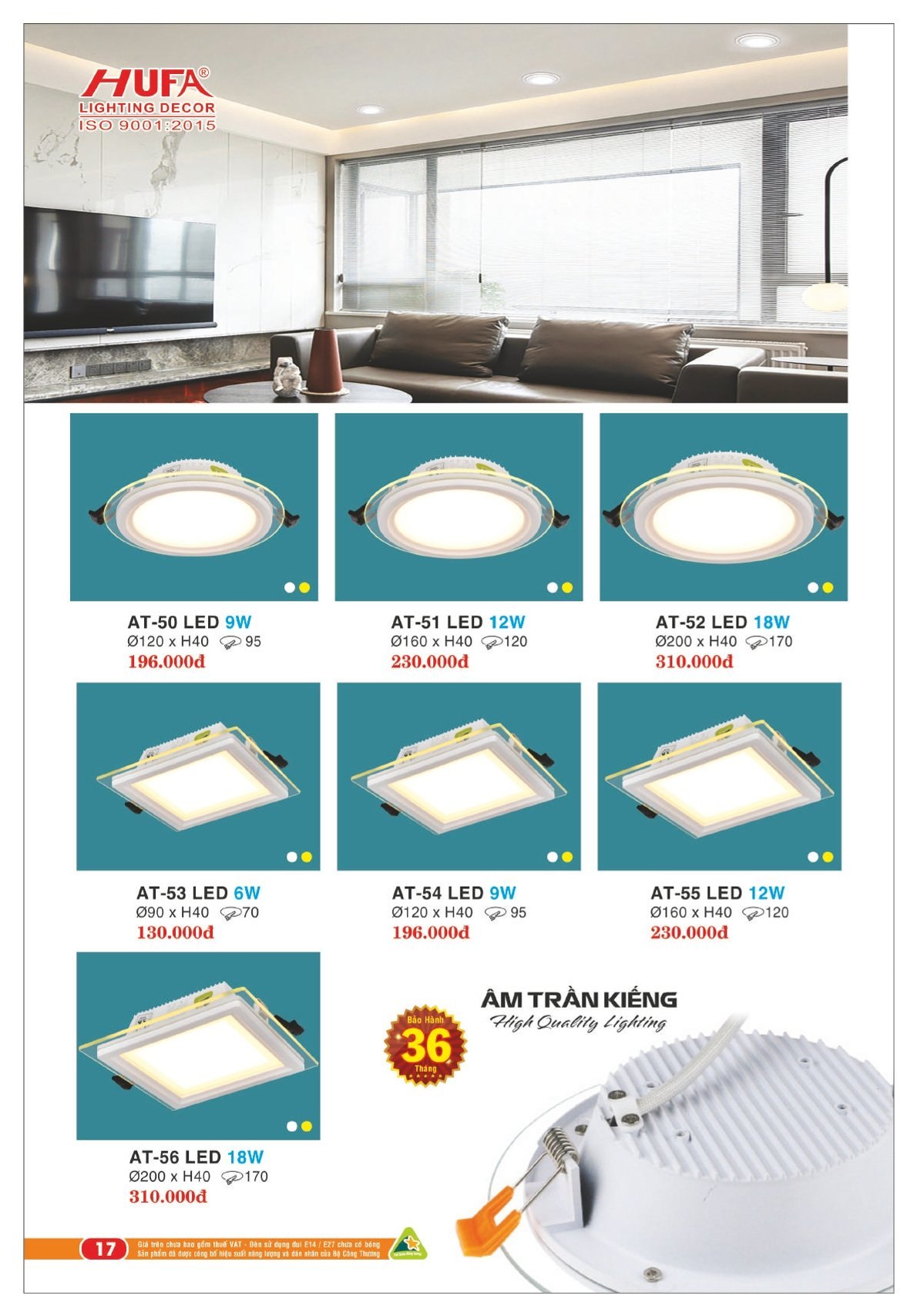 Bảng giá Đèn Led HUFA (Catalogue 2023-2024)