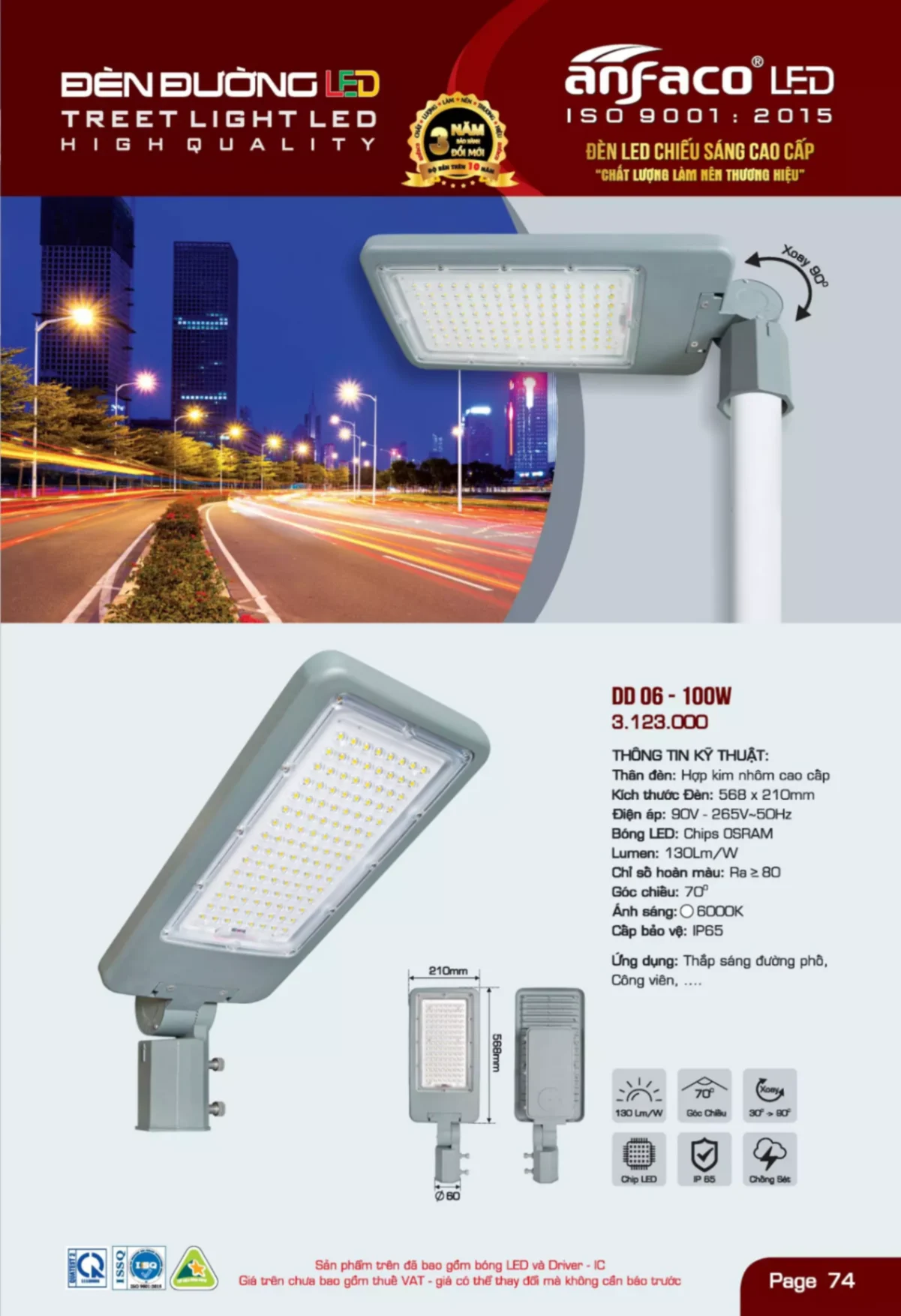 Bảng giá Đèn Led ANFACO (Catalogue 2023)