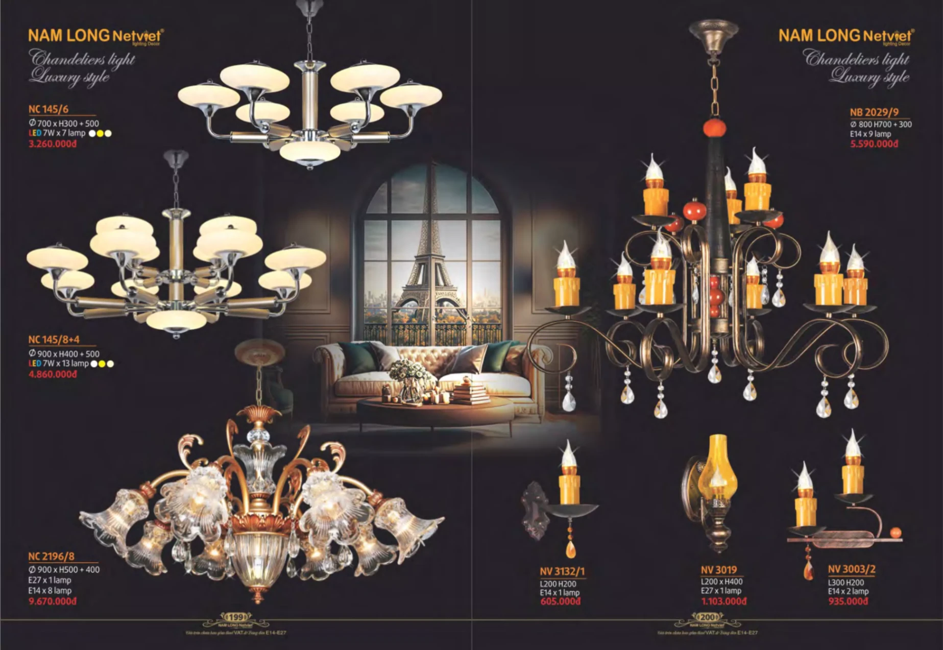 Bảng giá Đèn Trang Trí NAM LONG Netviet Lighting Decor (Catalogue 2023-2024)