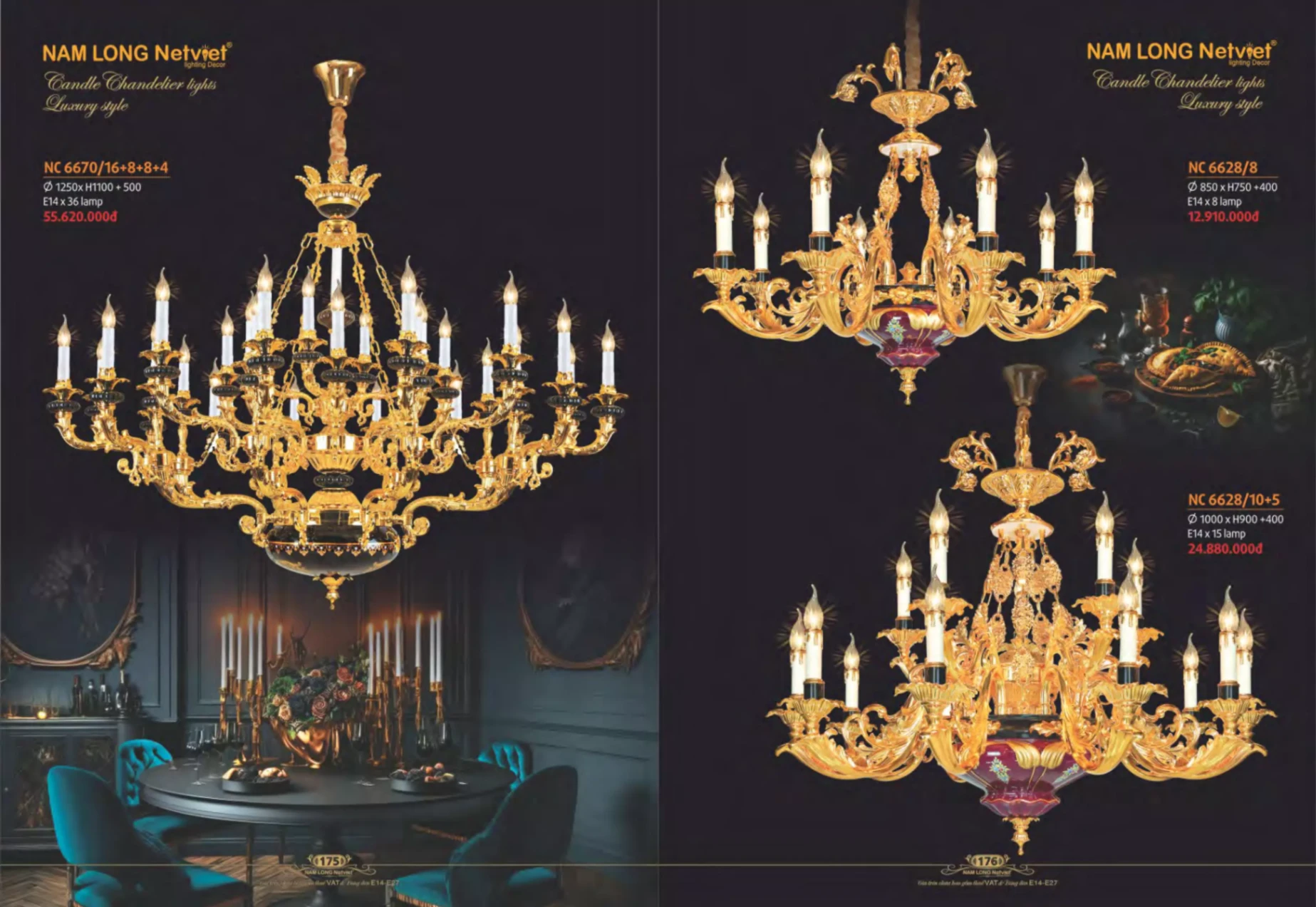 Bảng giá Đèn Trang Trí NAM LONG Netviet Lighting Decor (Catalogue 2023-2024)