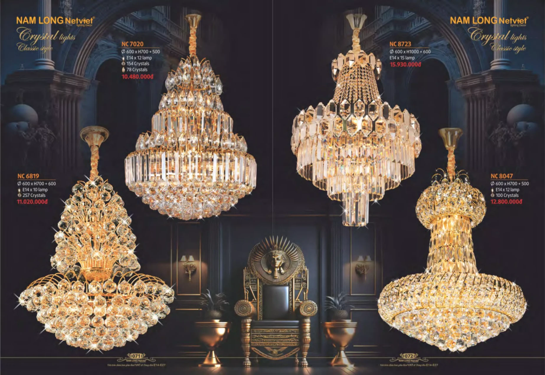 Bảng giá Đèn Trang Trí NAM LONG Netviet Lighting Decor (Catalogue 2023-2024)