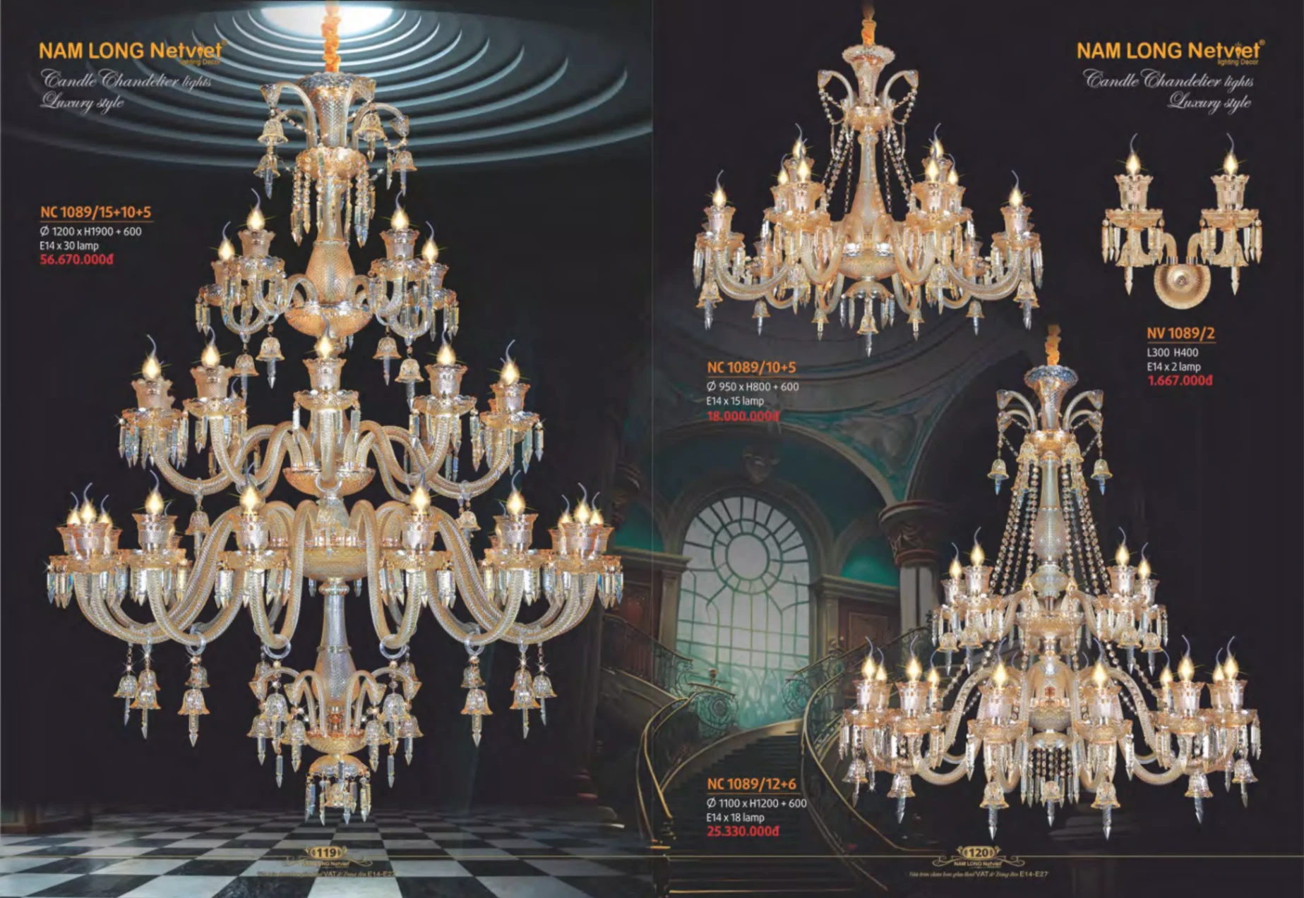 Bảng giá Đèn Trang Trí NAM LONG Netviet Lighting Decor (Catalogue 2023-2024)