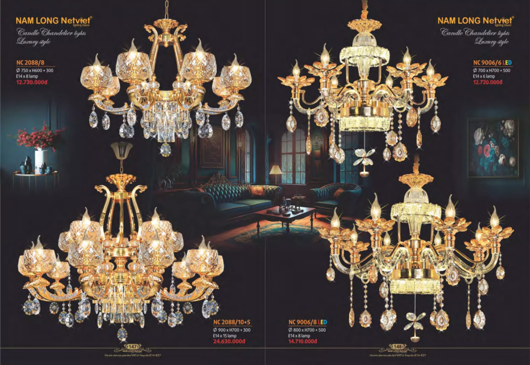 Bảng giá Đèn Trang Trí NAM LONG Netviet Lighting Decor (Catalogue 2023-2024)