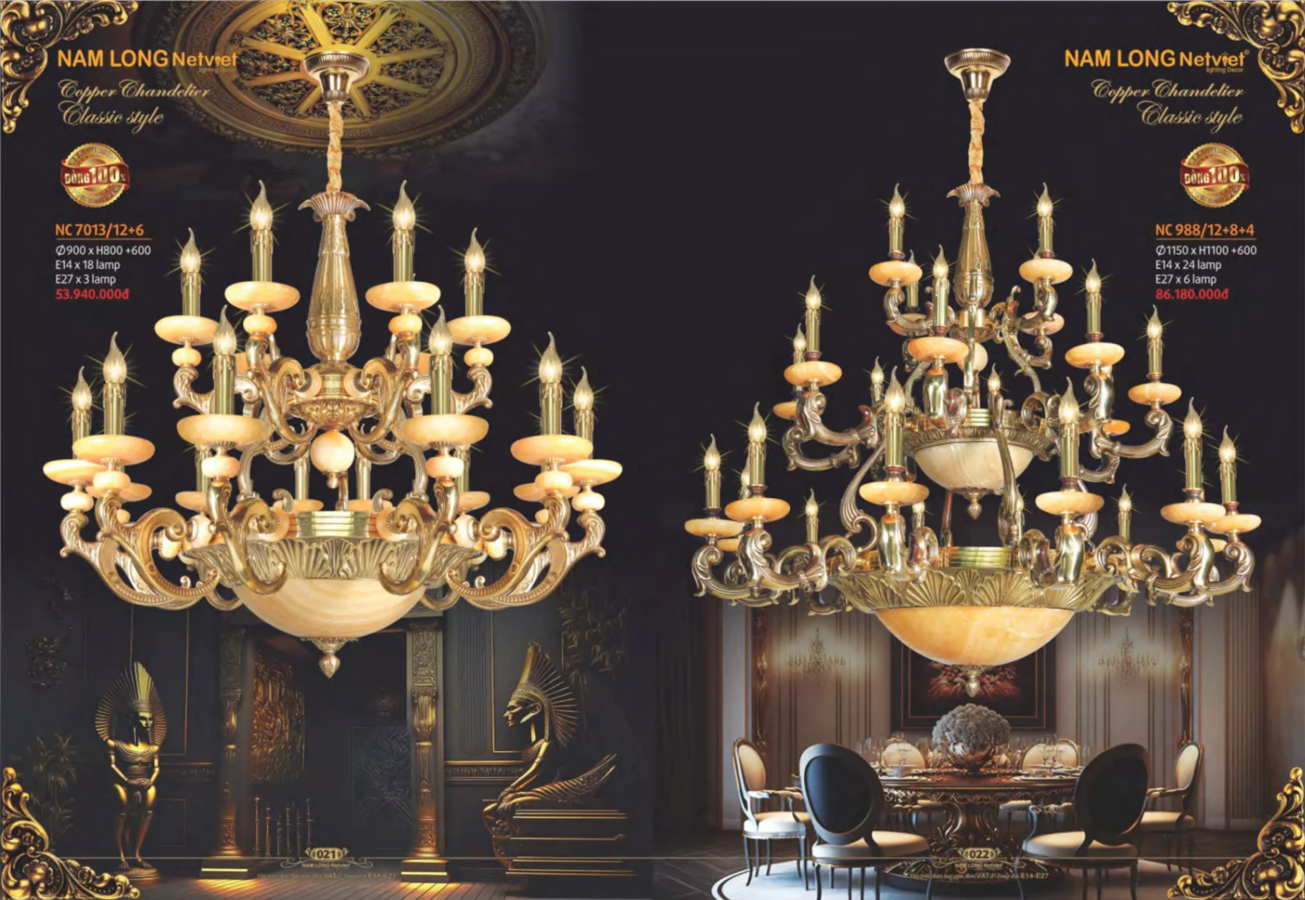 Bảng giá Đèn Trang Trí NAM LONG Netviet Lighting Decor (Catalogue 2023-2024)