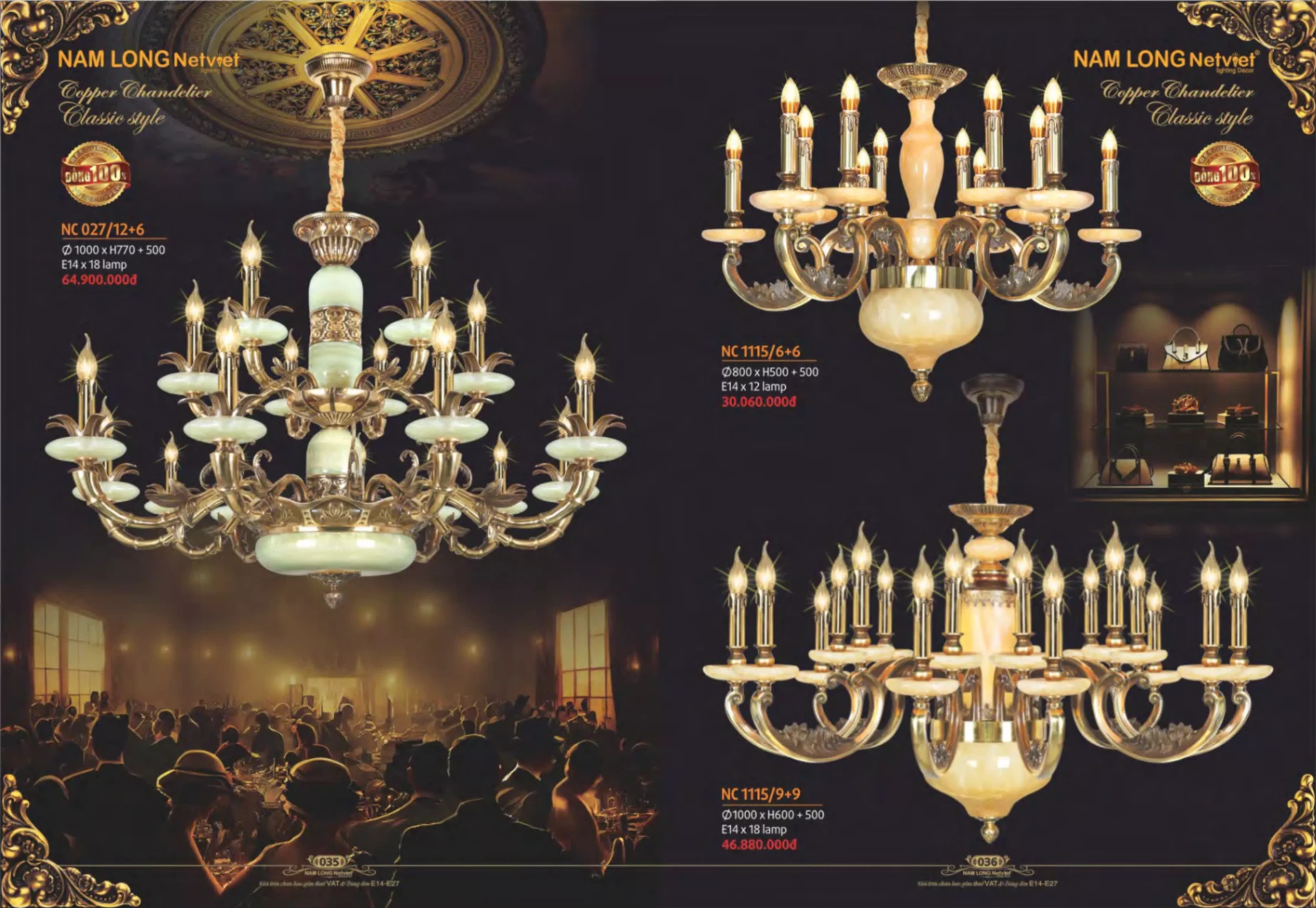 Bảng giá Đèn Trang Trí NAM LONG Netviet Lighting Decor (Catalogue 2023-2024)