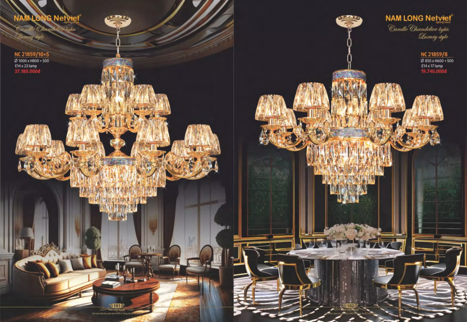 Bảng giá Đèn Trang Trí NAM LONG Netviet Lighting Decor (Catalogue 2023-2024)