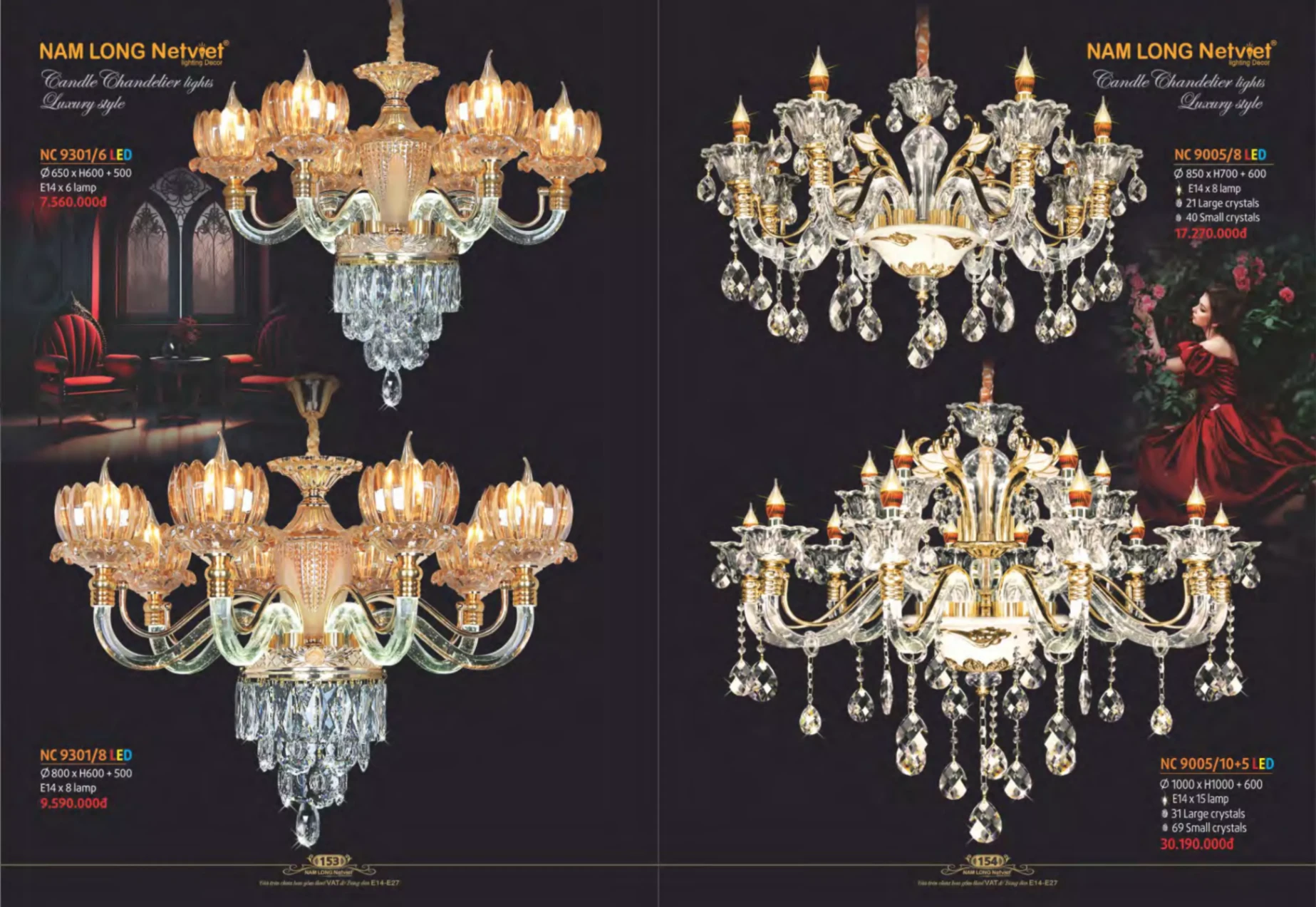 Bảng giá Đèn Trang Trí NAM LONG Netviet Lighting Decor (Catalogue 2023-2024)