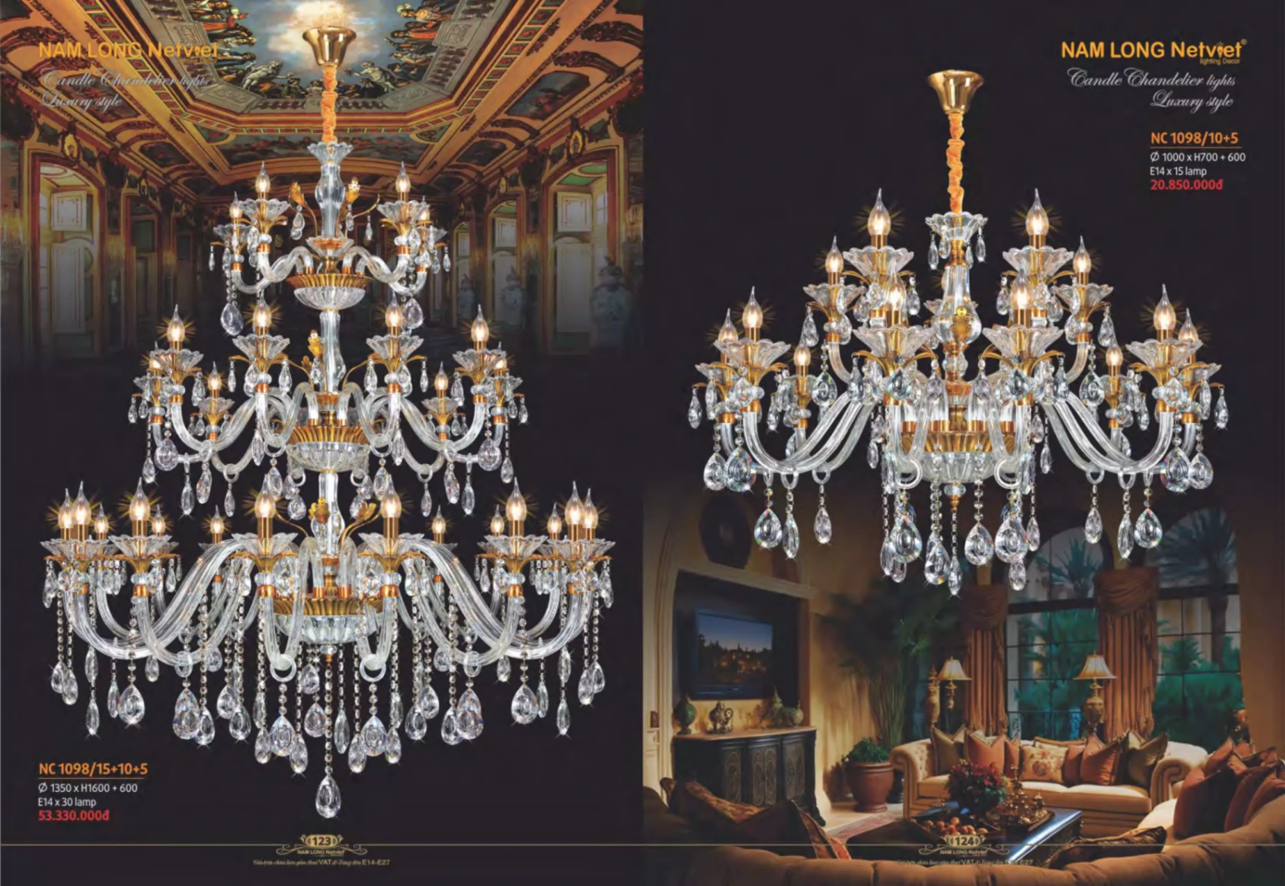 Bảng giá Đèn Trang Trí NAM LONG Netviet Lighting Decor (Catalogue 2023-2024)