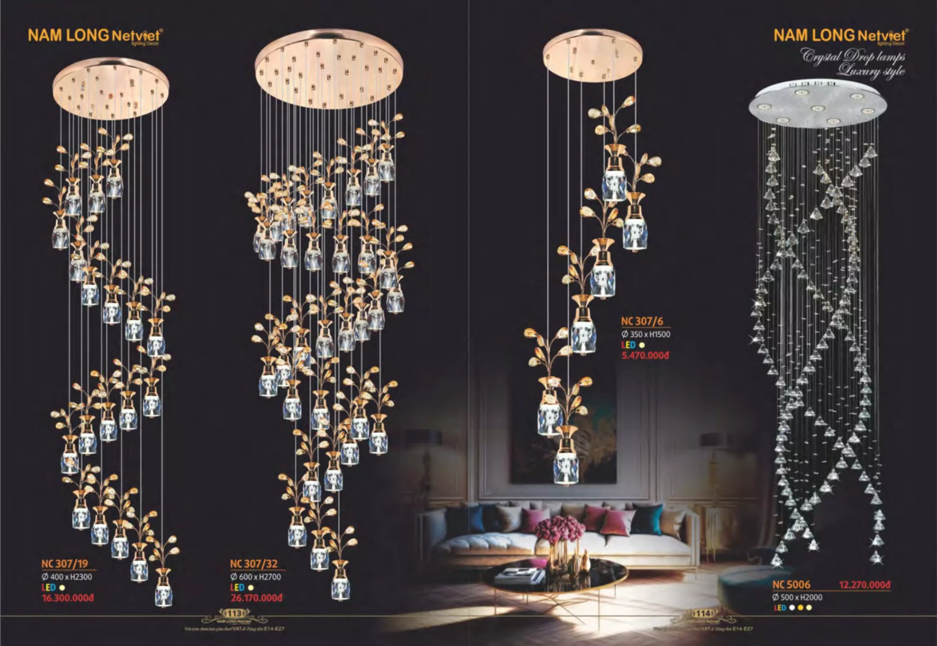 Bảng giá Đèn Trang Trí NAM LONG Netviet Lighting Decor (Catalogue 2023-2024)